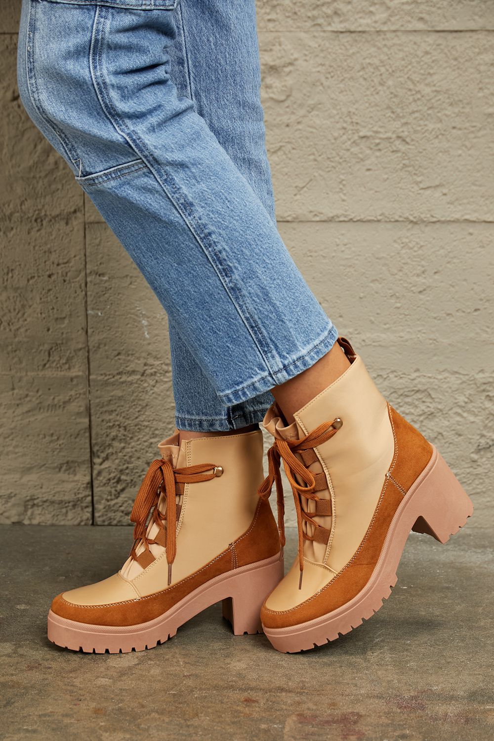 East Lion Corp Lace Up Lug Booties - Lilixa.store