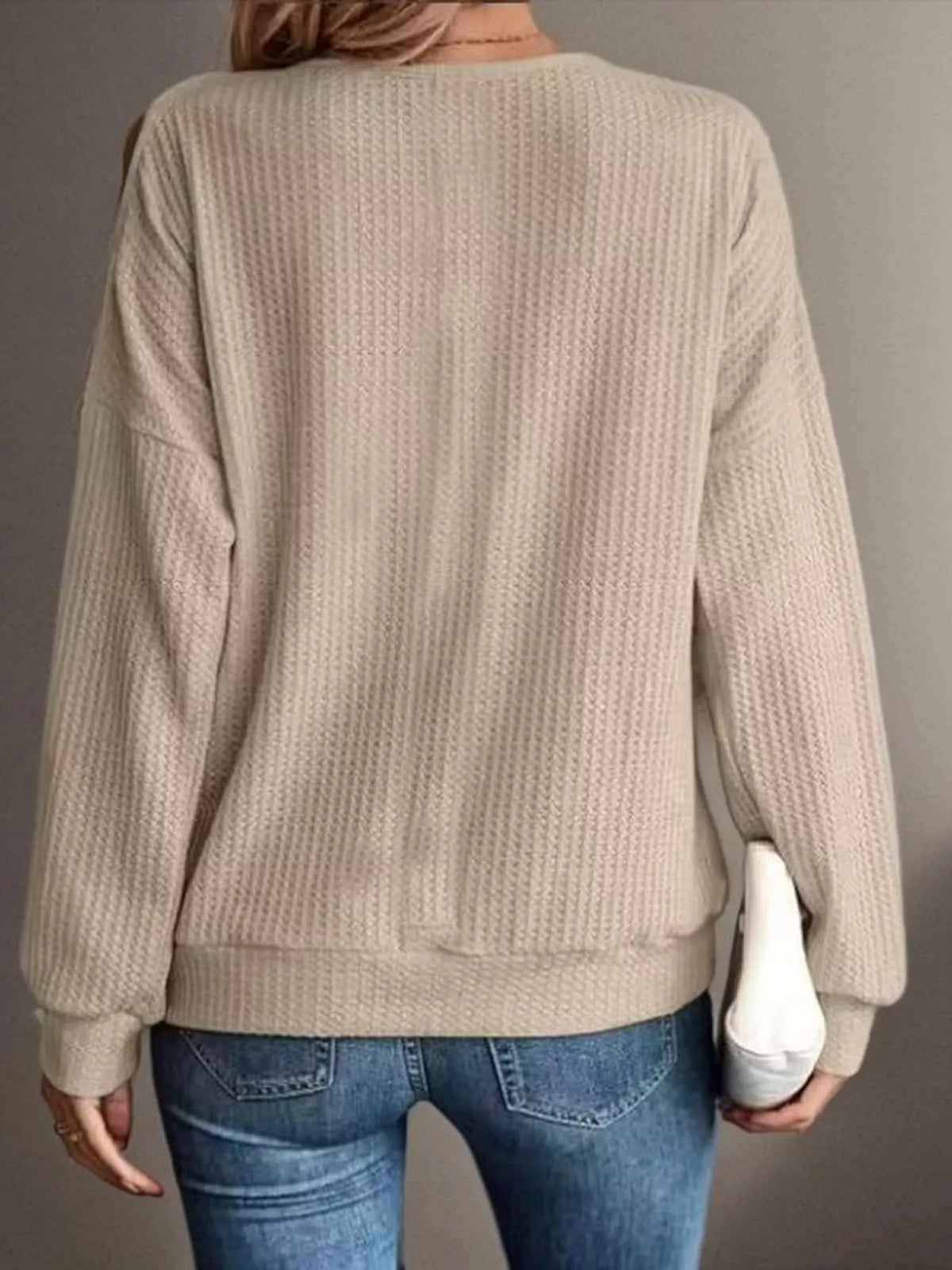 Solid Color Cold Shoulder Long Sleeve T-Shirt - Lilixa.store