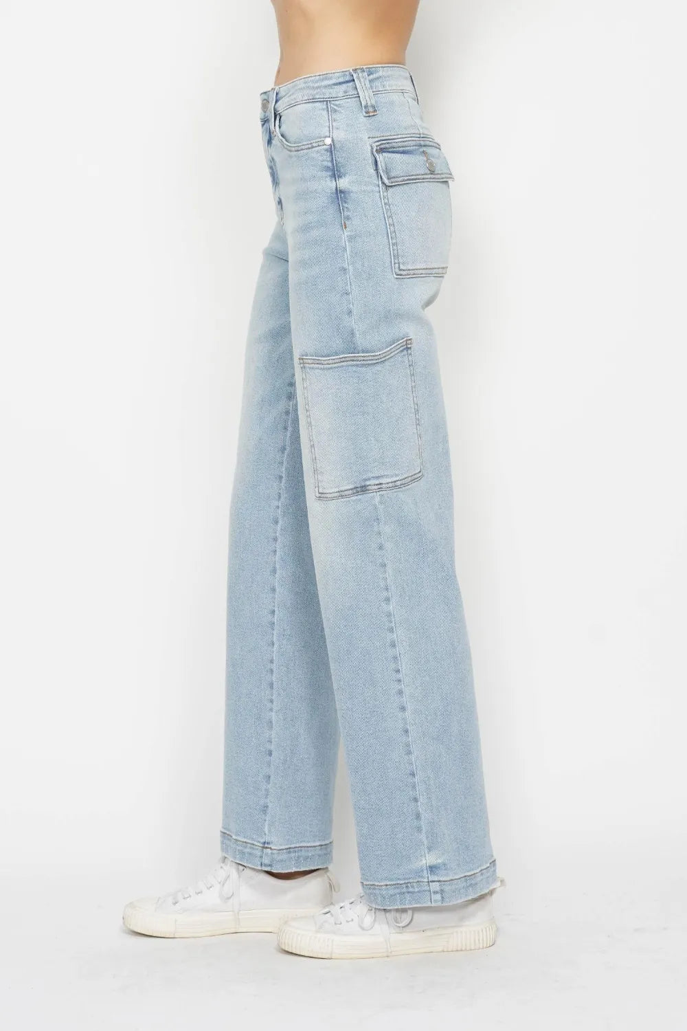 Judy Blue Full Size High Waist Straight Cargo Jeans - Lilixa.store