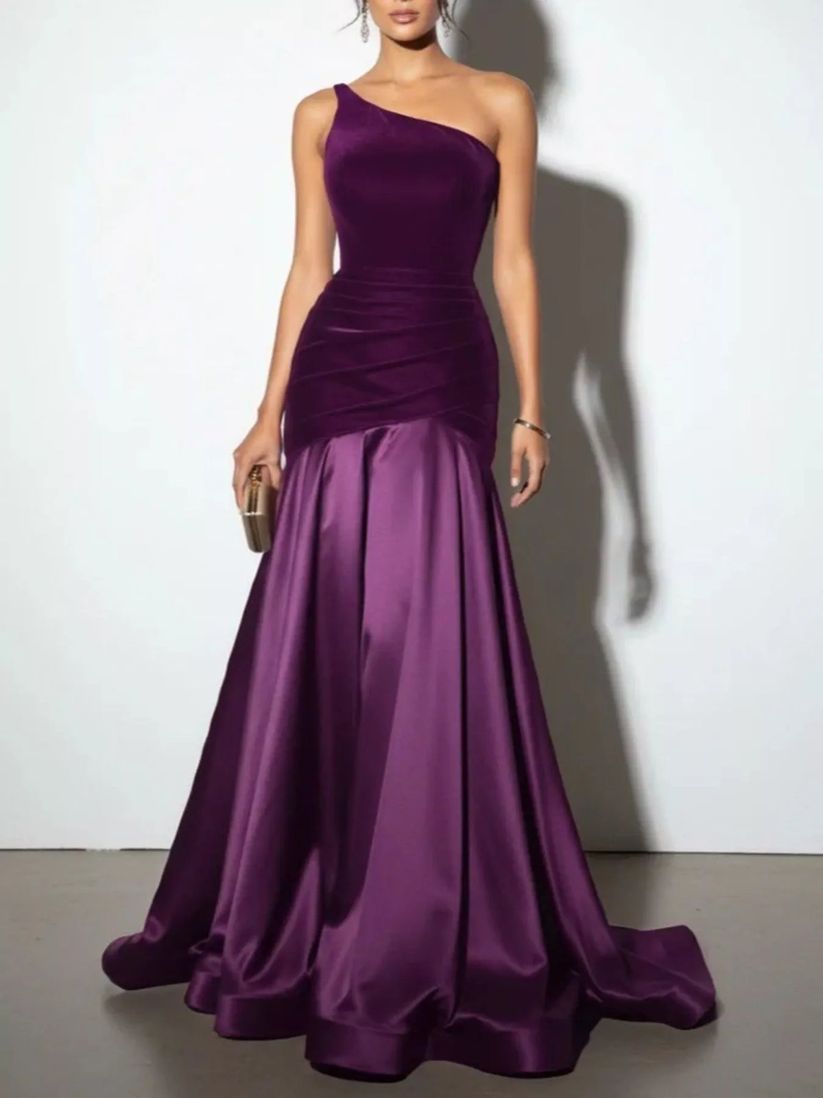 Single Shoulder Floor Length Dress - Lilixa.store