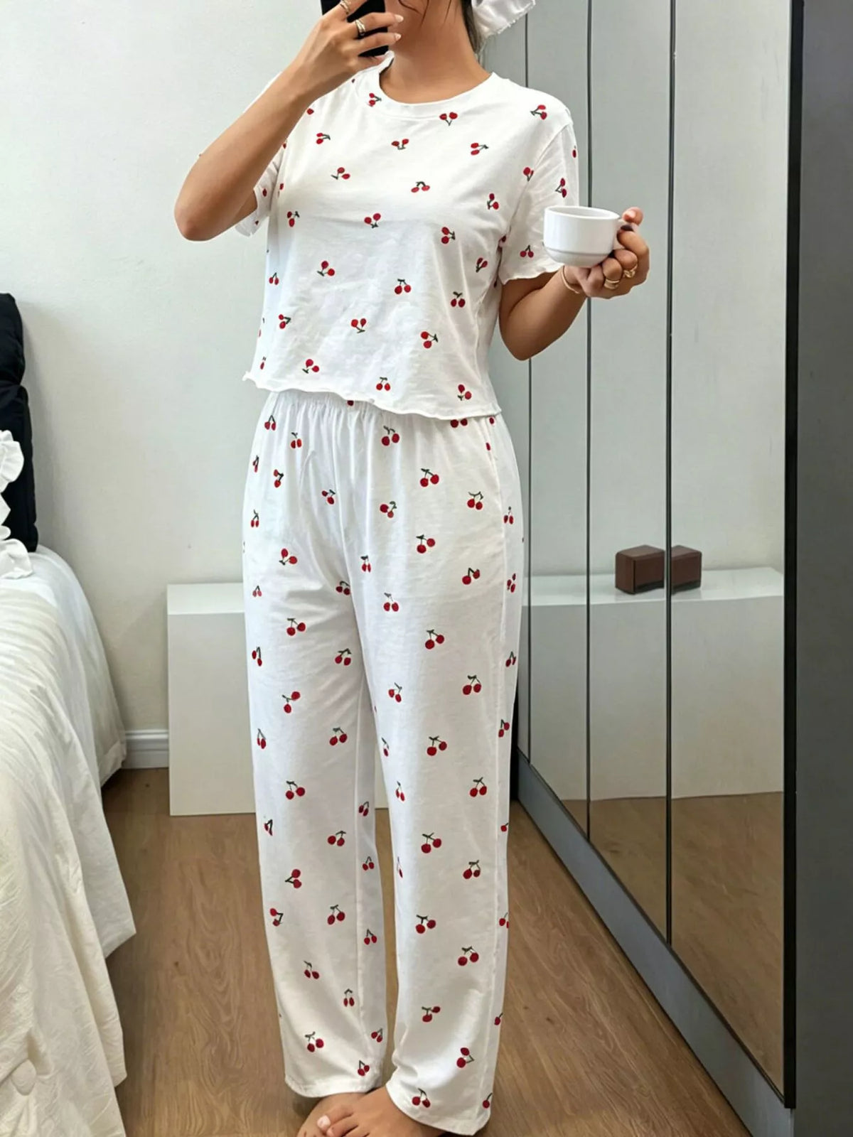 Polka Dot Short Sleeve Top and Shorts Set - Lilixa.store