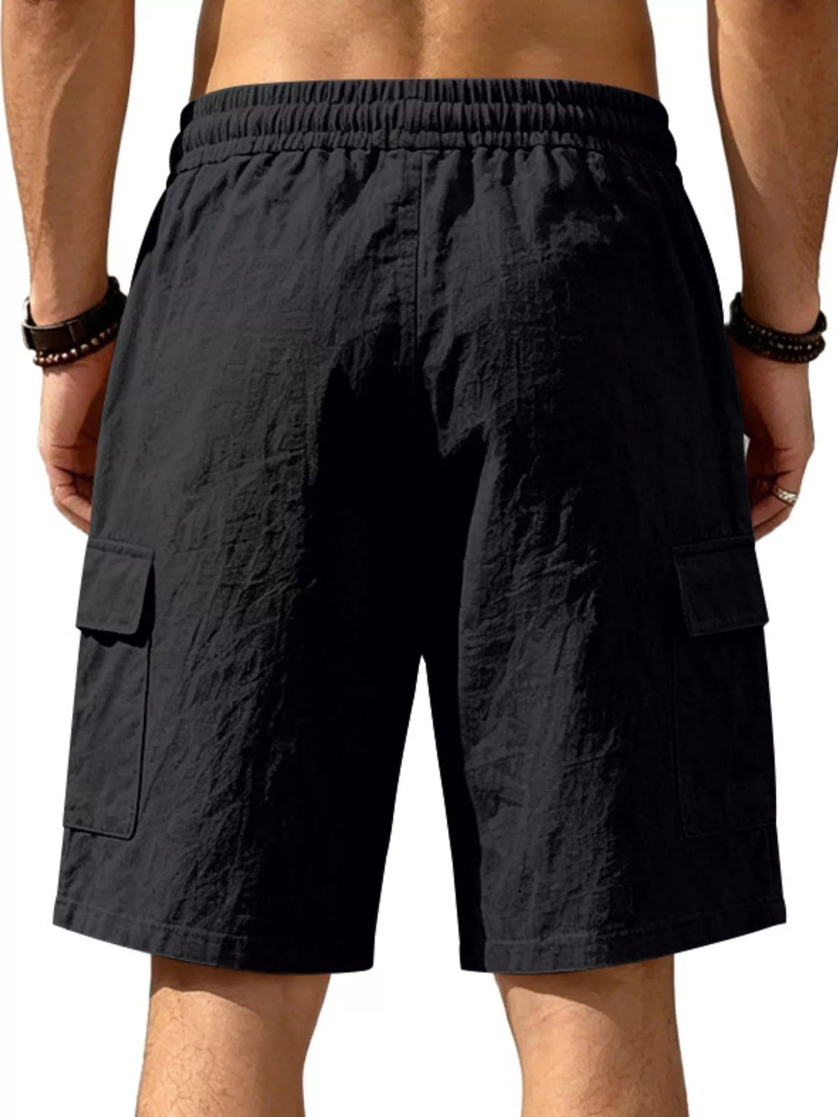 Men's Plus Size Casual Cargo Shorts with Drawstring Waist, view 9