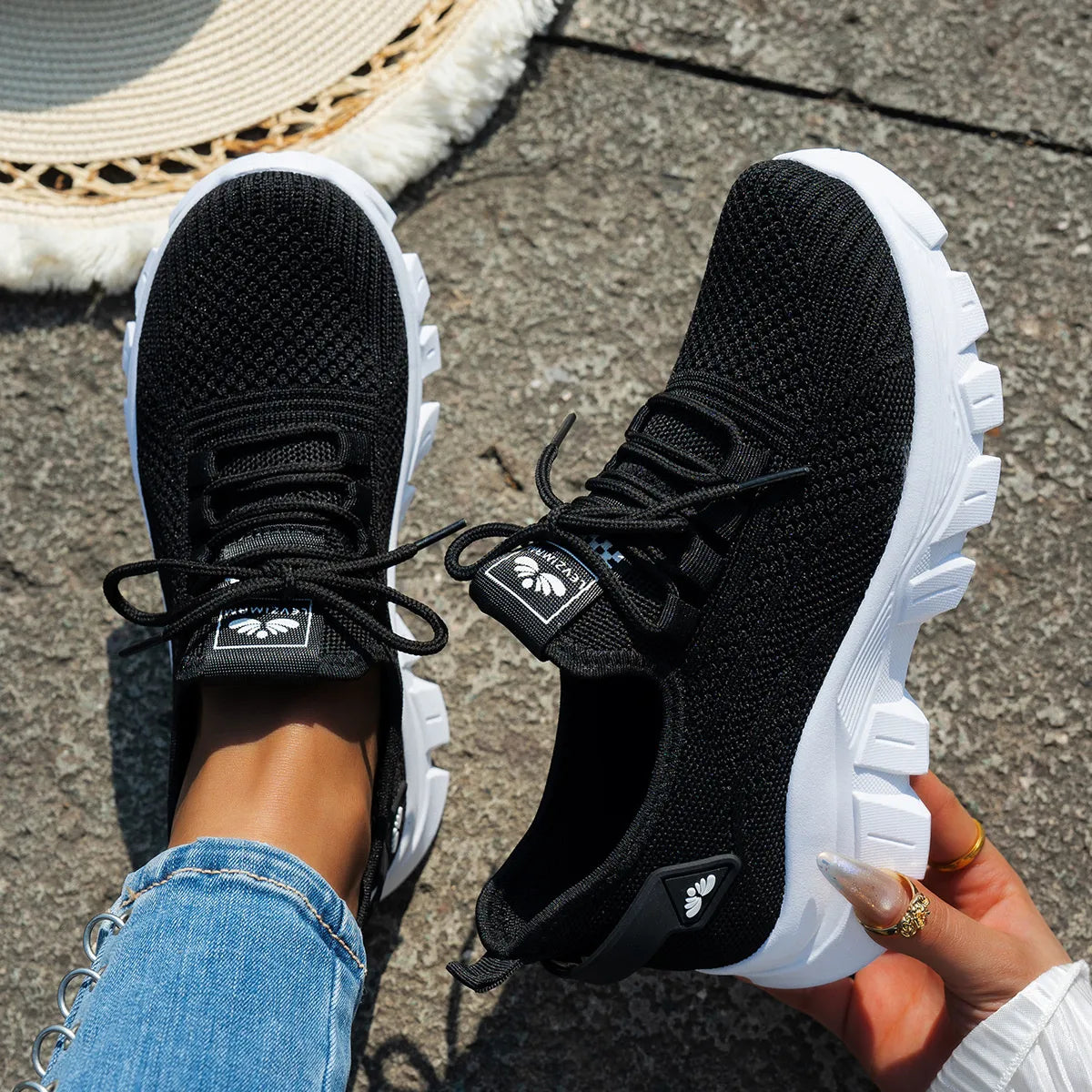 Mesh Lace Up Platform Athletic - Lilixa.store