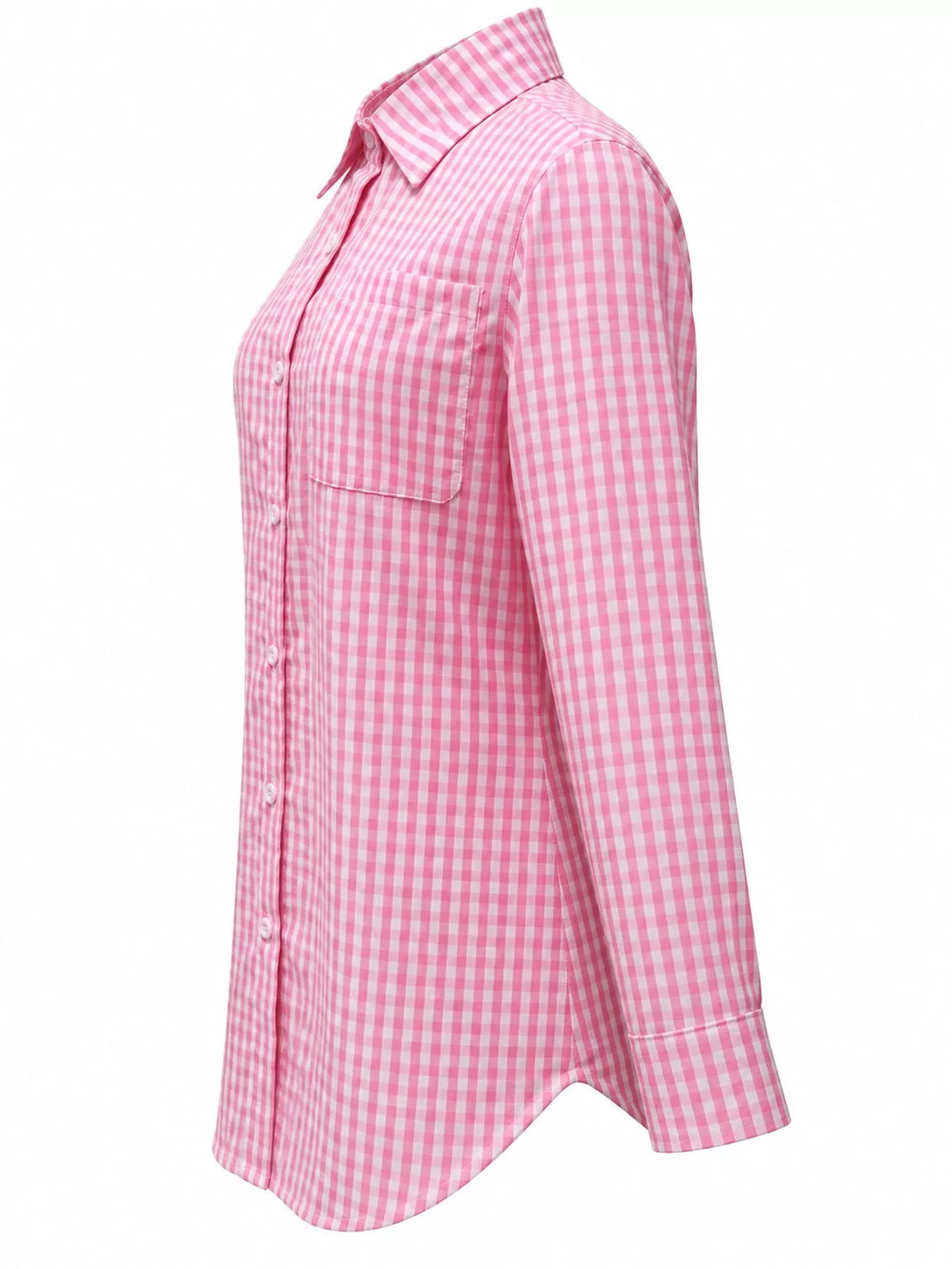 Plus Size Plaid Button-Down Long Sleeve Shirt, view 32