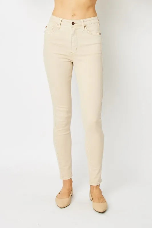 Judy Blue Full Size Garment Dyed Tummy Control Skinny Jeans - Lilixa.store