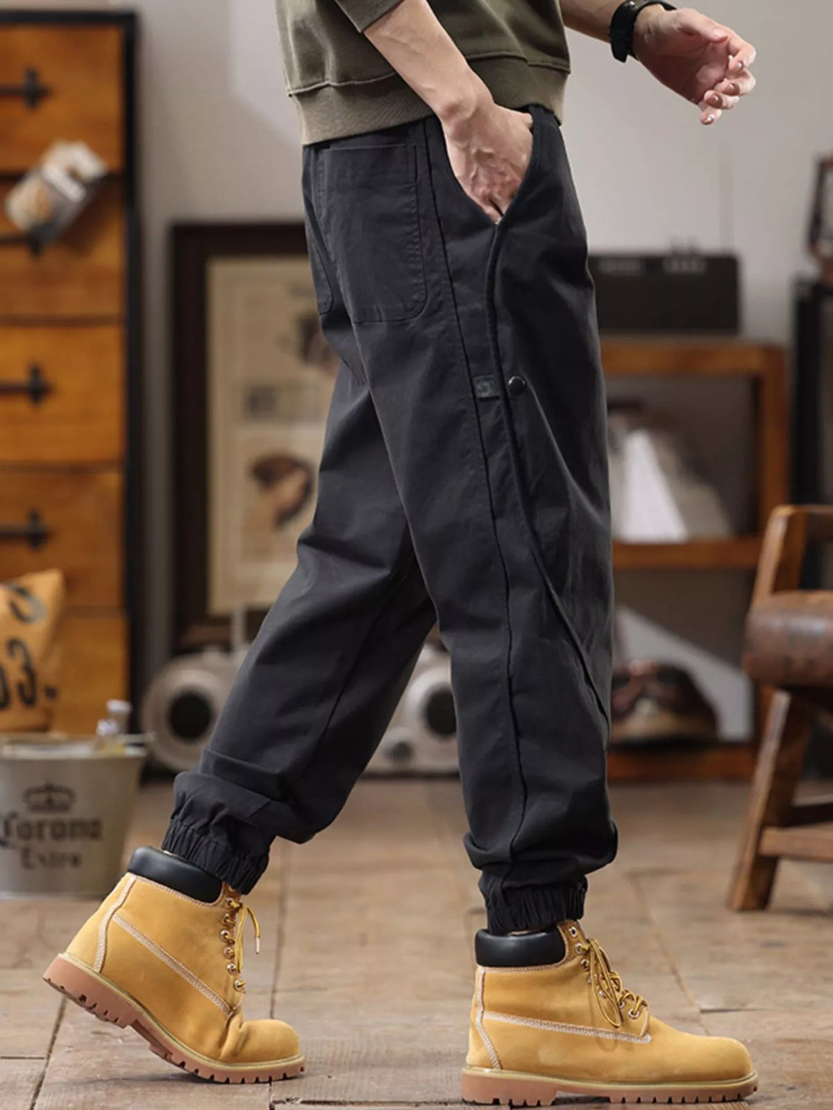 Men's Full Size Drawstring Jogger Pants with Elastic Cuffs Plus Size