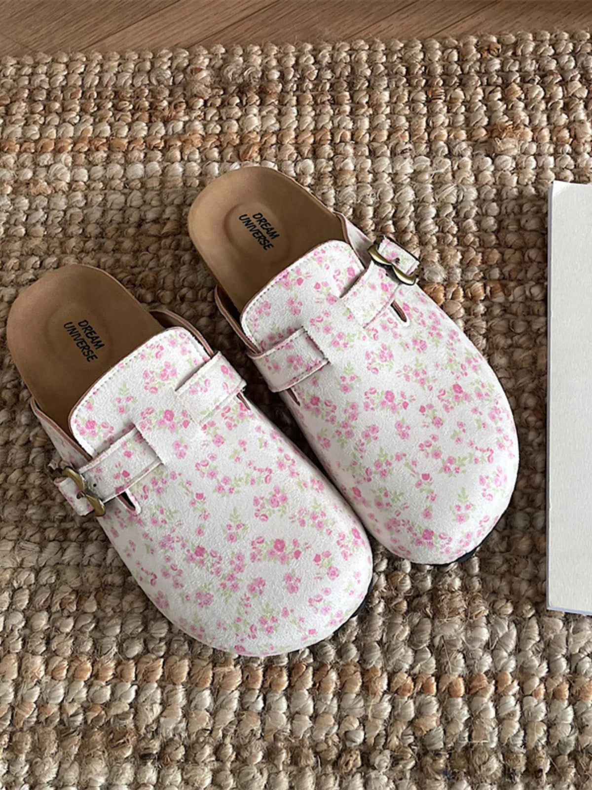 Floral Pattern Round Toe Slip-Ons in Floral Blue, view 2