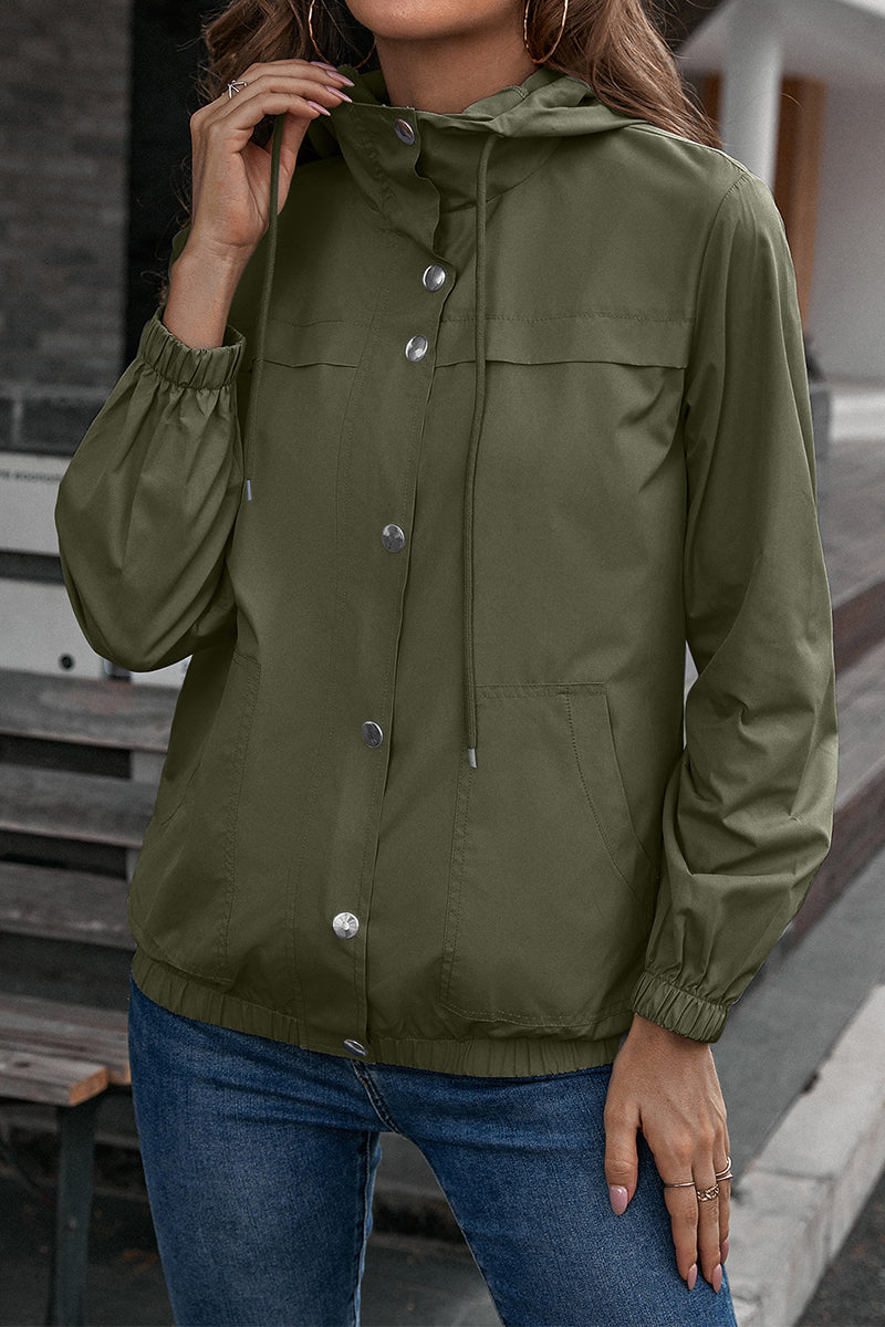 Ivy Lane Button-Down Long Sleeve Sports Jacket in Army Green