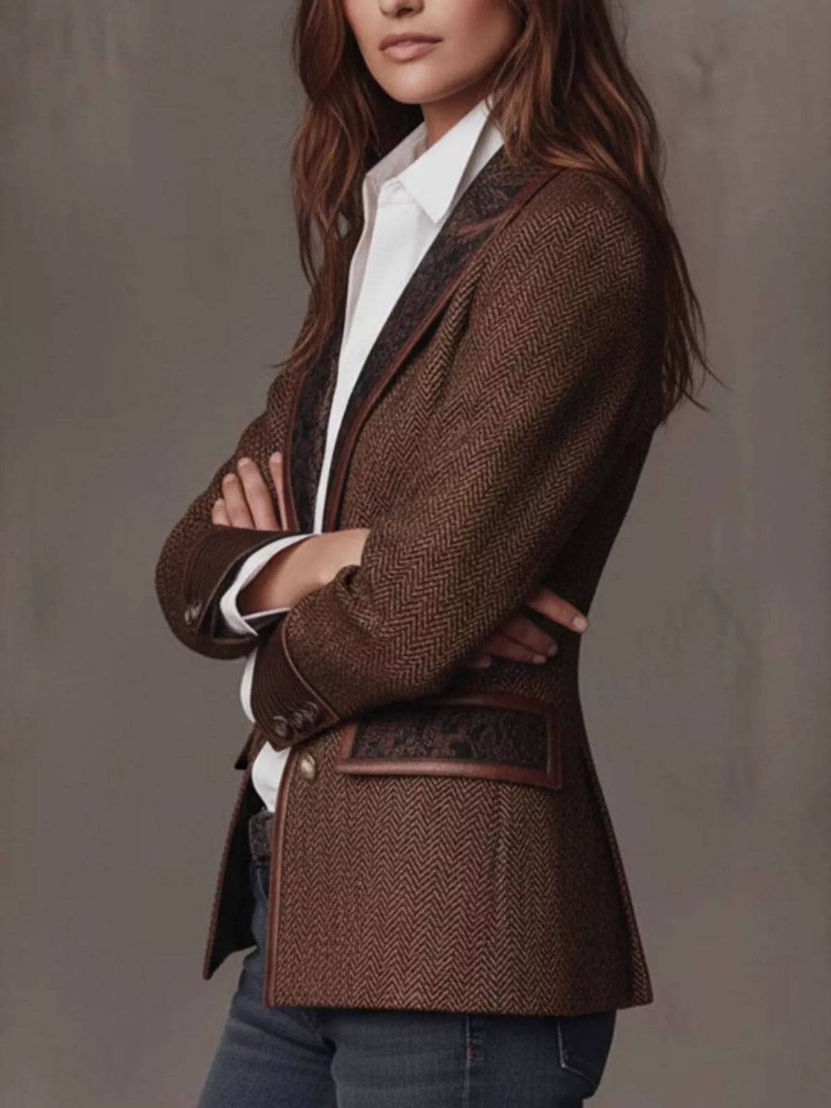 Full Size Lapel Collar Slim Fit Blazer Plus Size - Lilixa.store