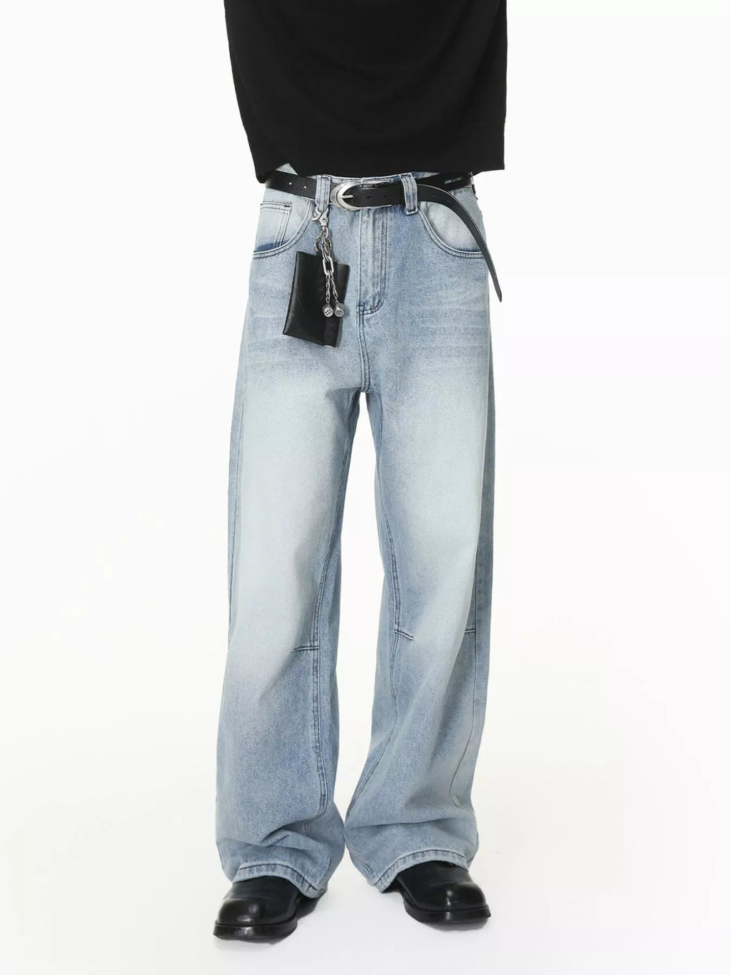 Men's Washed Wide-Leg Jeans - Lilixa.store