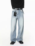Men's Washed Wide-Leg Jeans - Lilixa.store
