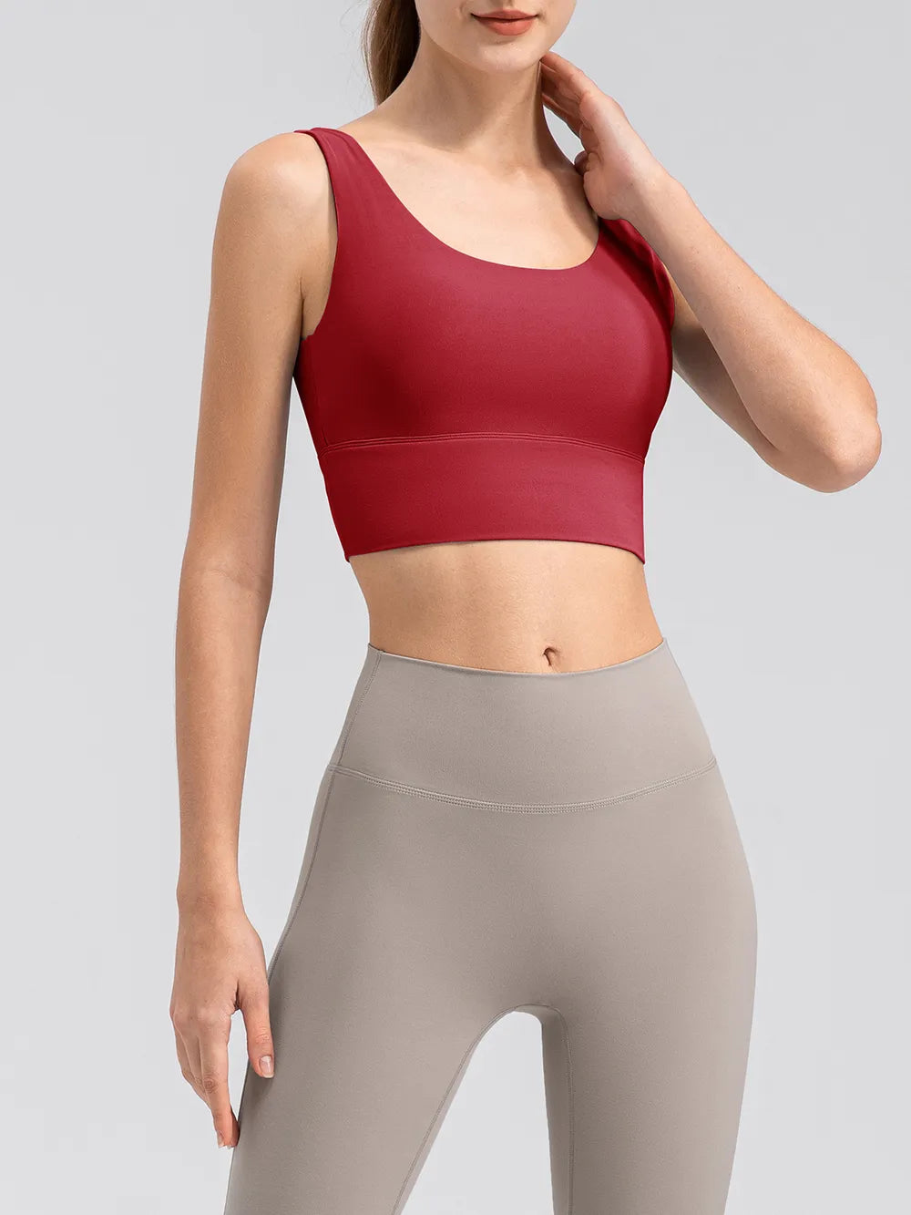 Scoop Neck Wide Strap Active Tank - Lilixa.store