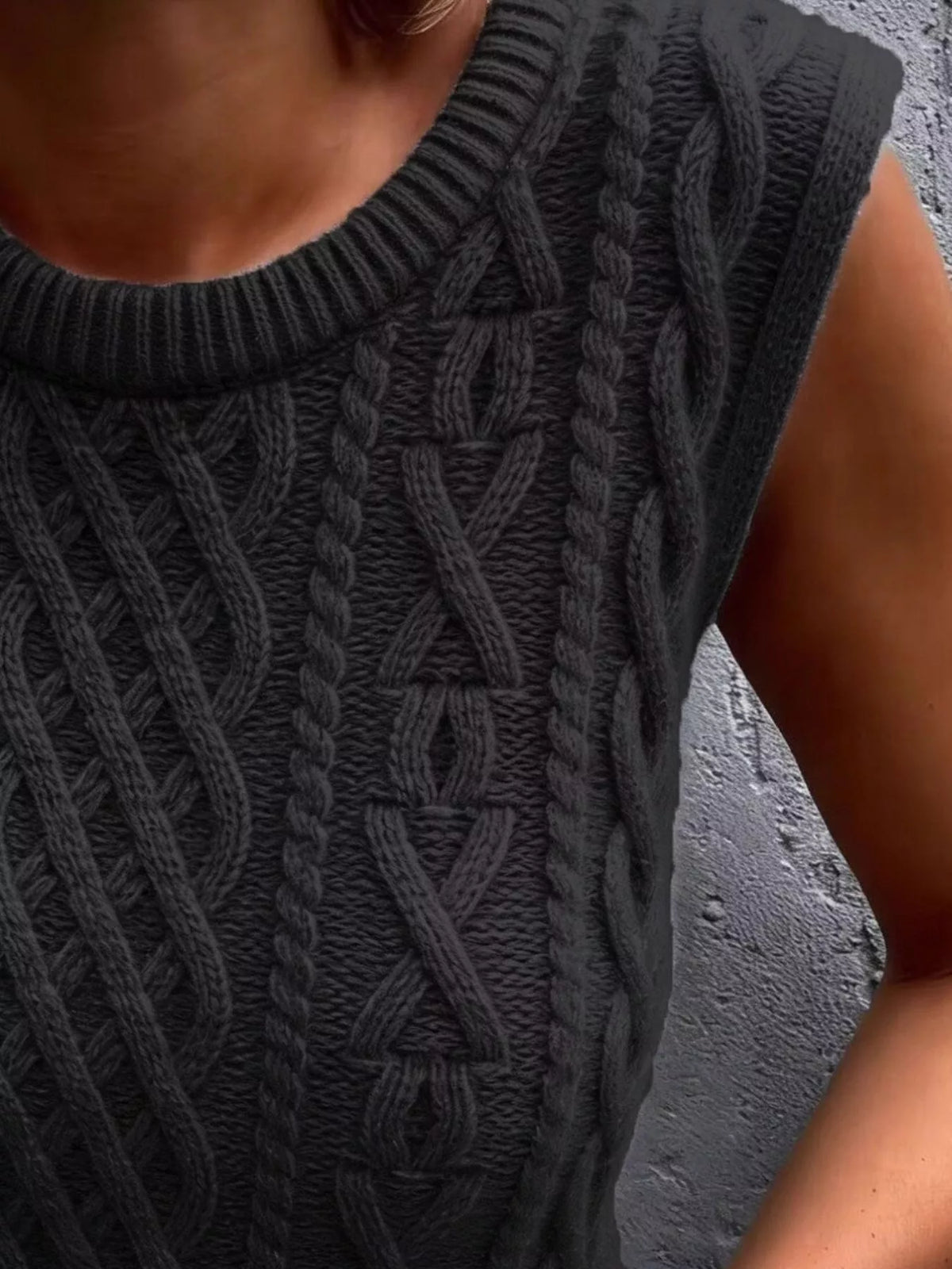 Cable Knit Sweater Vest, view 2