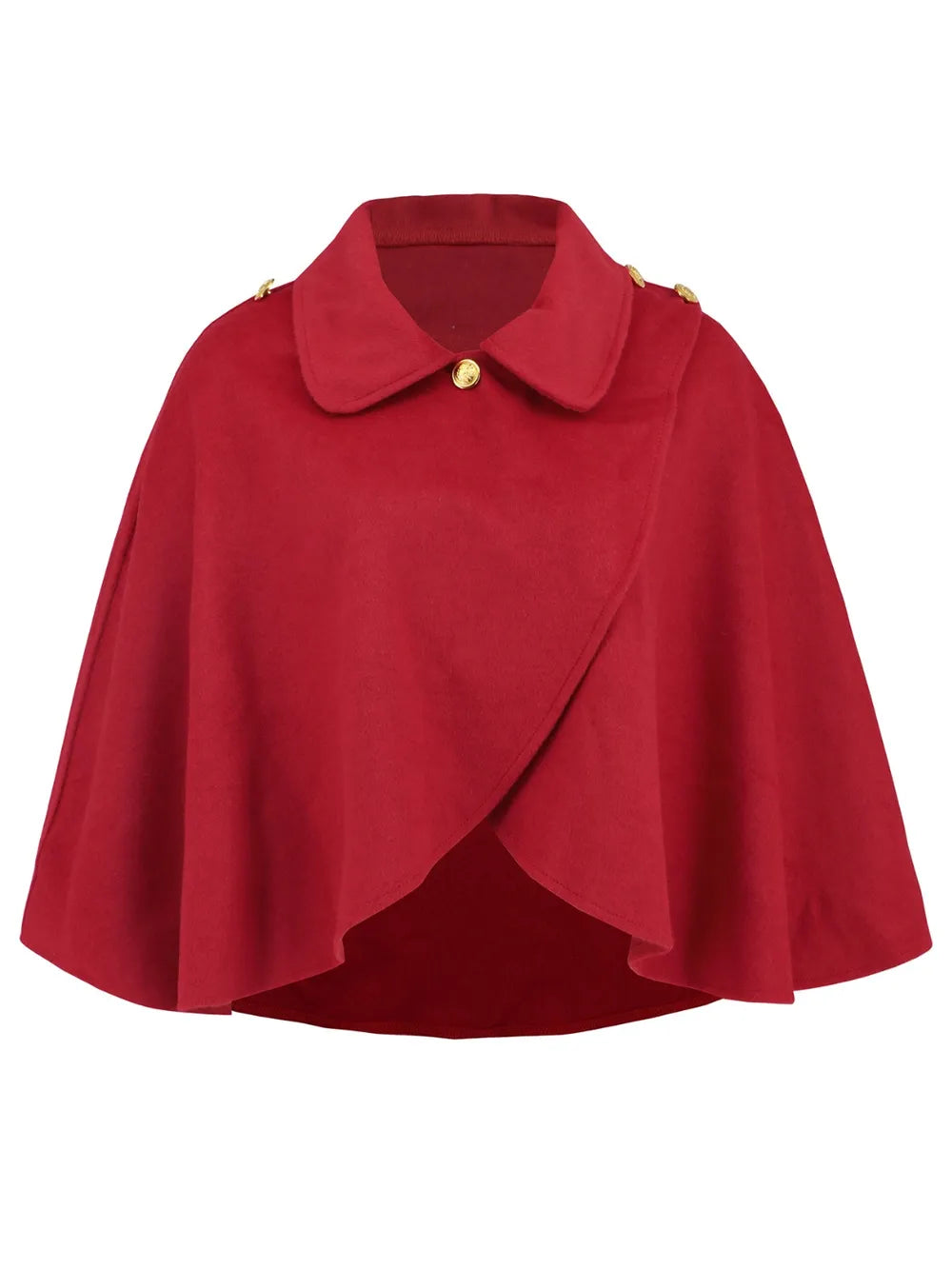 Collared Neck Cropped Cape - Lilixa.store