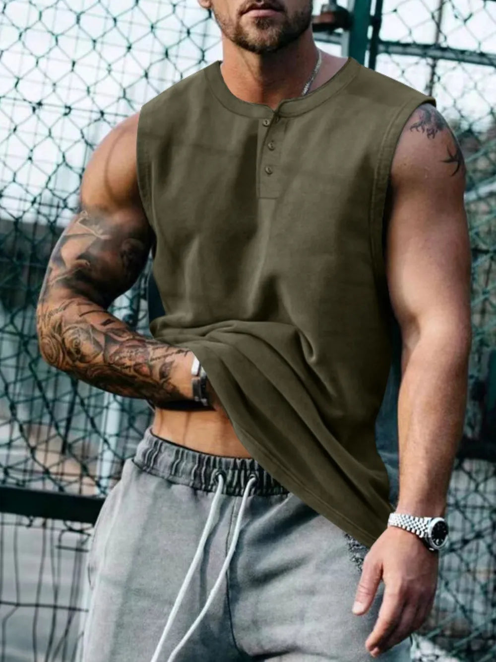 Men's Plus Size Round Neck Tank - Lilixa.store