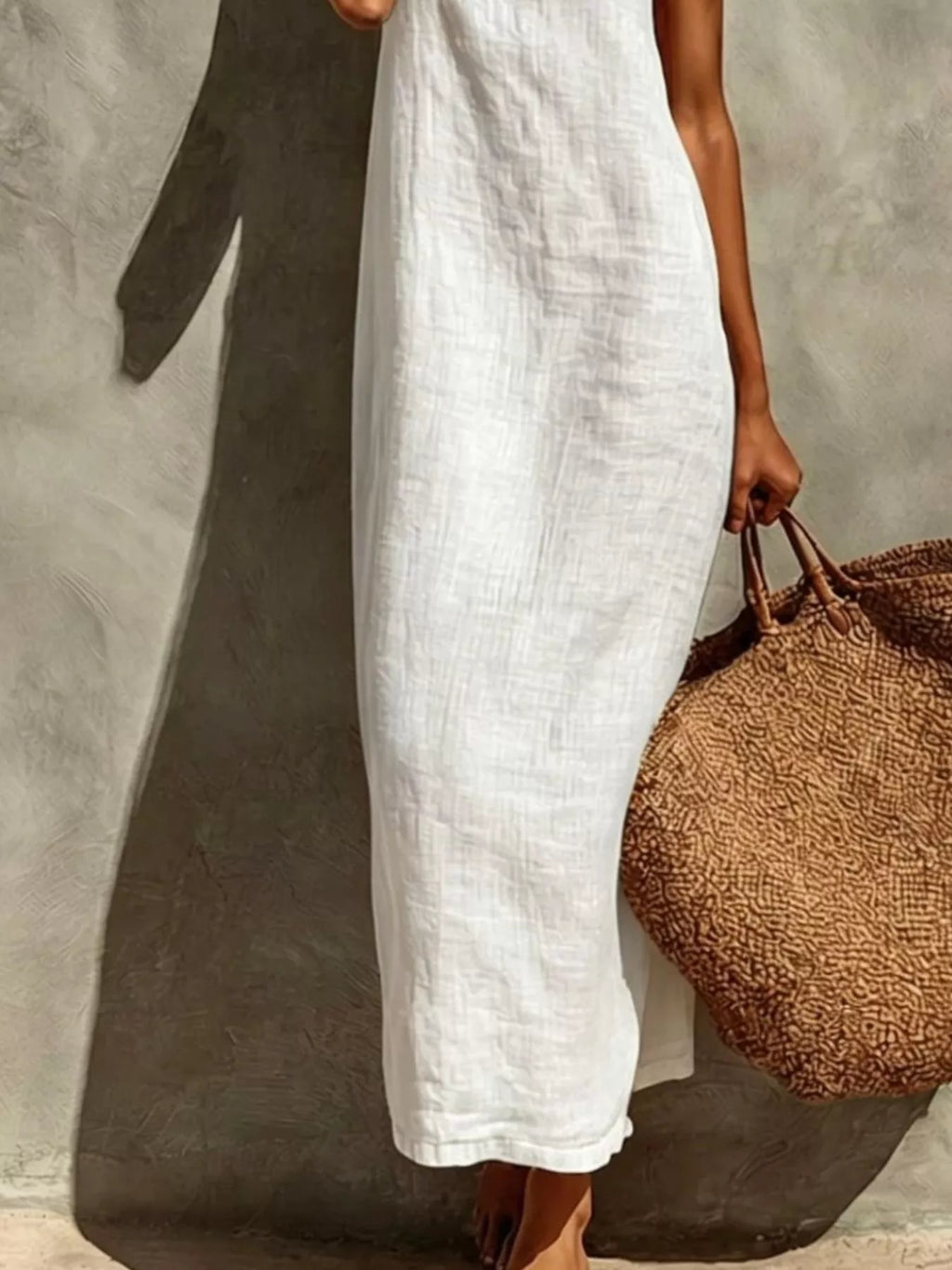 Sleeveless Linen Casual Maxi Dress - Lilixa.store
