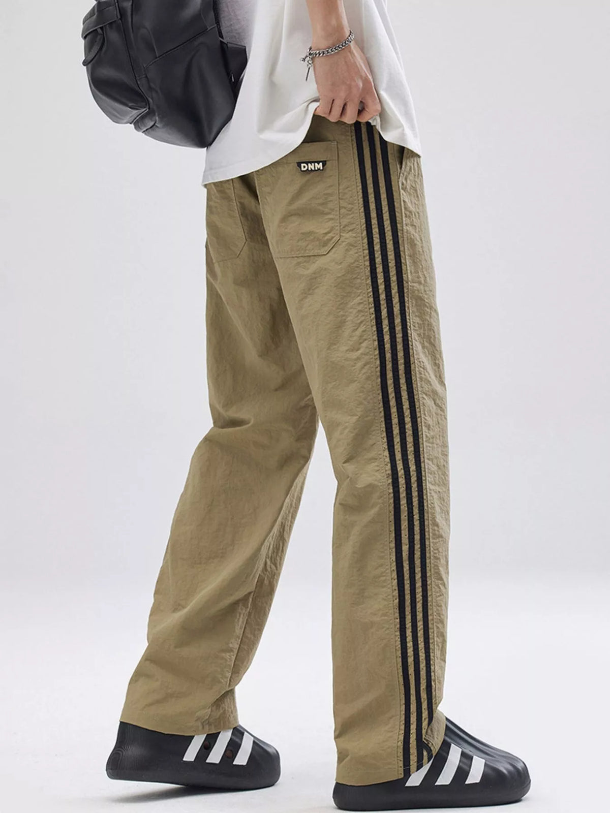 Men's Full Size Side Striped Wide Leg Pants Plus Size, view 3