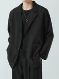Men's Full Size Lapel Collar Long Sleeve Blazer Plus Size - Lilixa.store