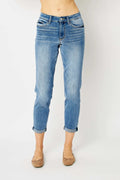 Judy Blue Full Size Cuffed Hem Slim Jeans - Lilixa.store