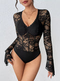 Lace Long Sleeve Bodysuit - Lilixa.store