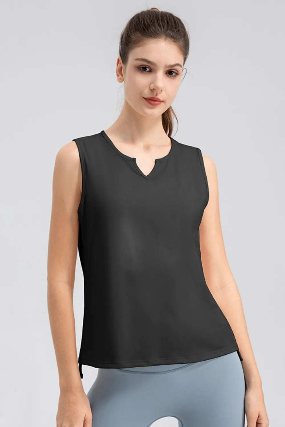 Notched Wide Strap Active Tank - Lilixa.store