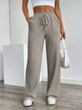 Texture Wide Leg Pants - Lilixa.store