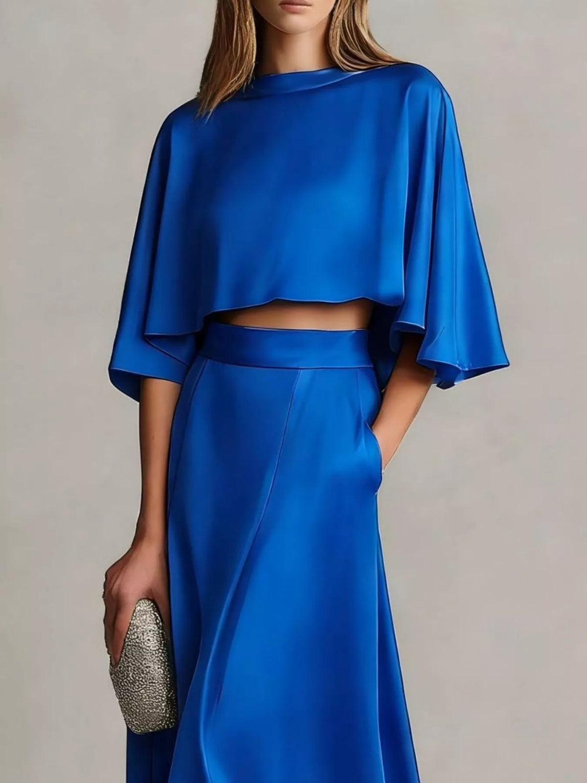 Full Size Satin Crop Top and Maxi Skirt Two-Piece Set Plus Size - Lilixa.store