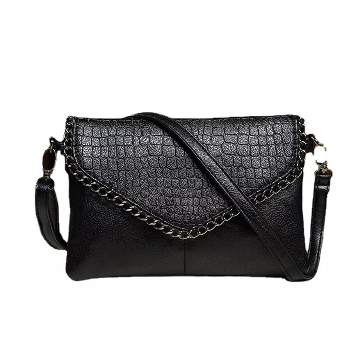 Crocodile Pattern Envelope Crossbody Bag