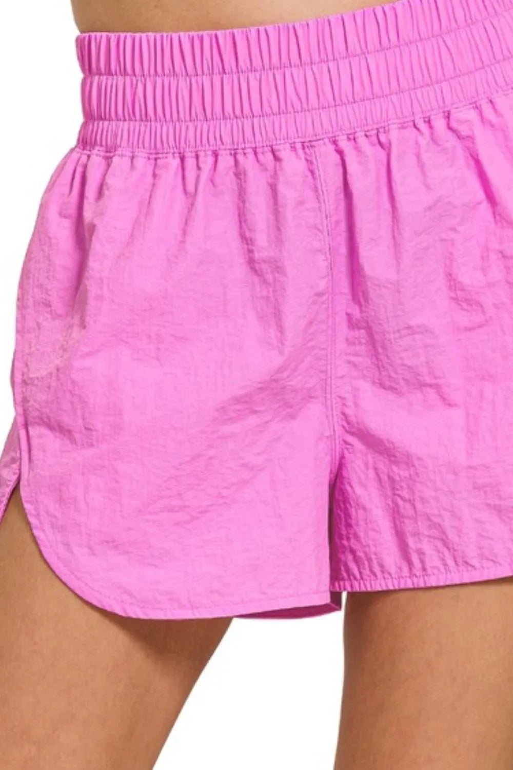 Zenana Windbreaker Smocked Waistband Running Shorts - Lilixa.store