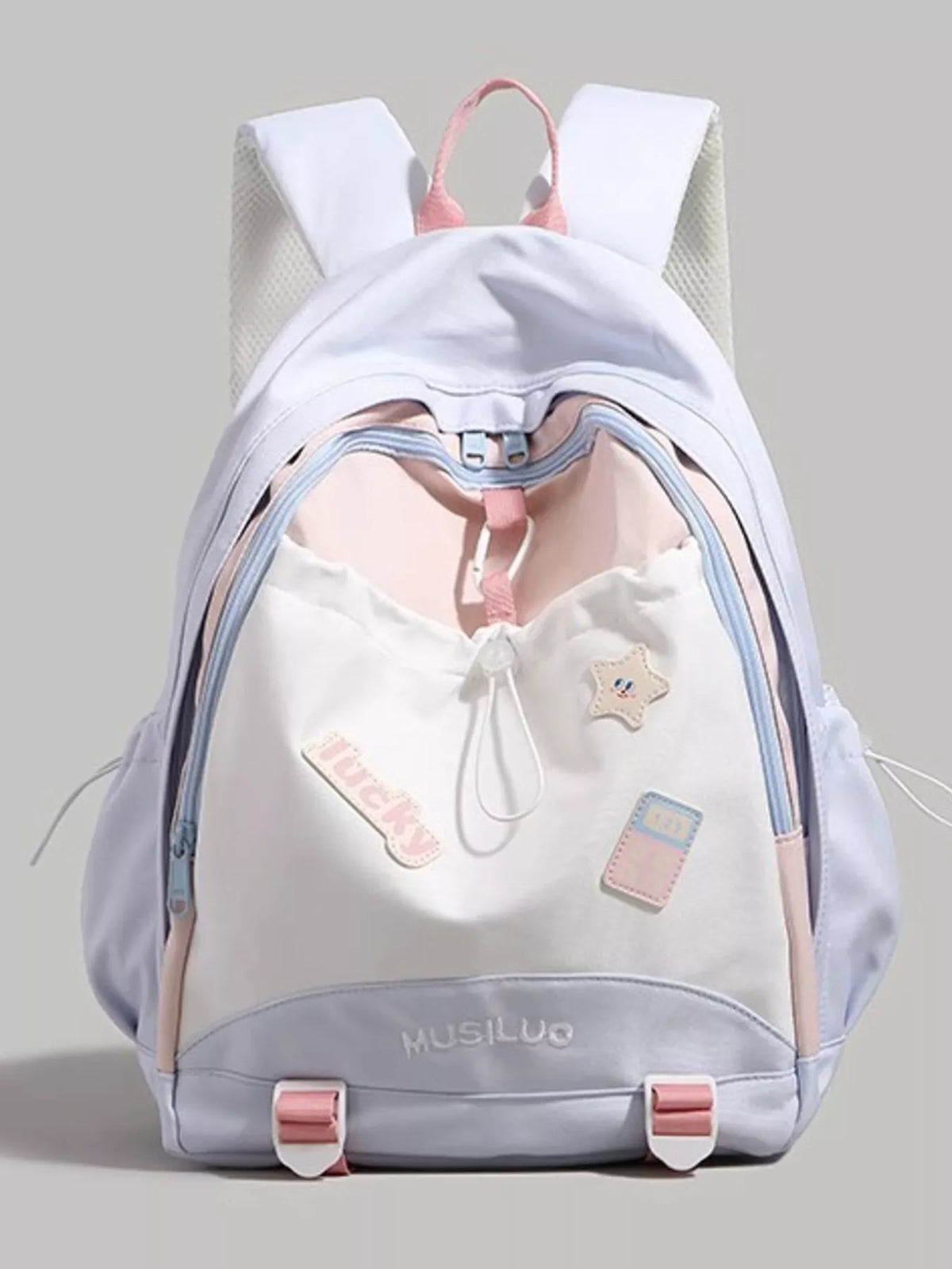 Drawstring Contrast Backpack Bag - Lilixa.store