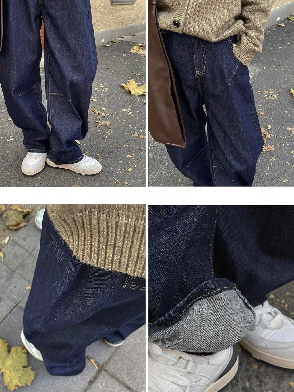 Wide-Leg Barrel Jeans in Dark Blue, view 5