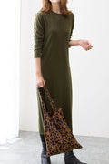 Casual Long Sleeve Midi Dress - Lilixa.store