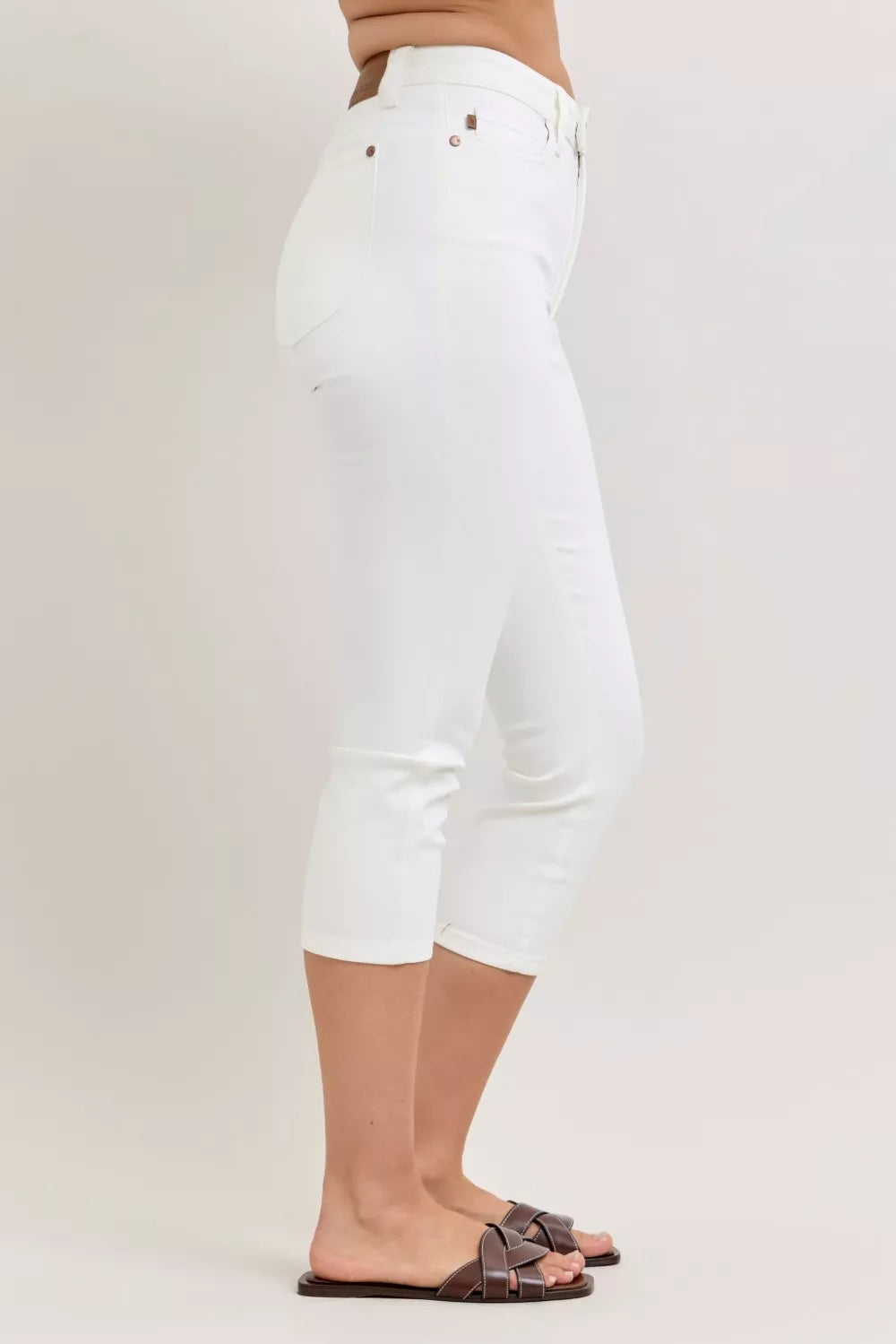 Judy Blue High Waist Extended Waistband Capri Pants with Spade Pockets - Lilixa.store