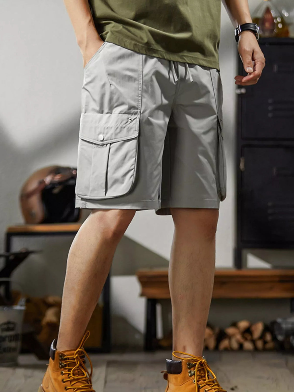 Men's Plus Size Loose Fit Cargo Shorts, view 6