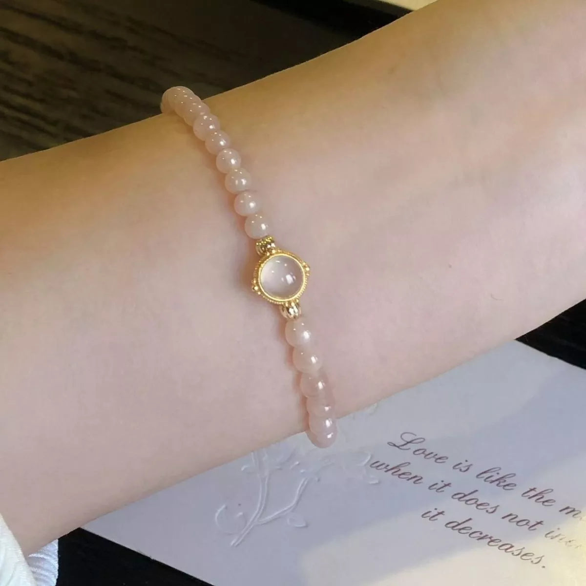18K Gold-Plated Moonstone Bead Bracelet - Lilixa.store