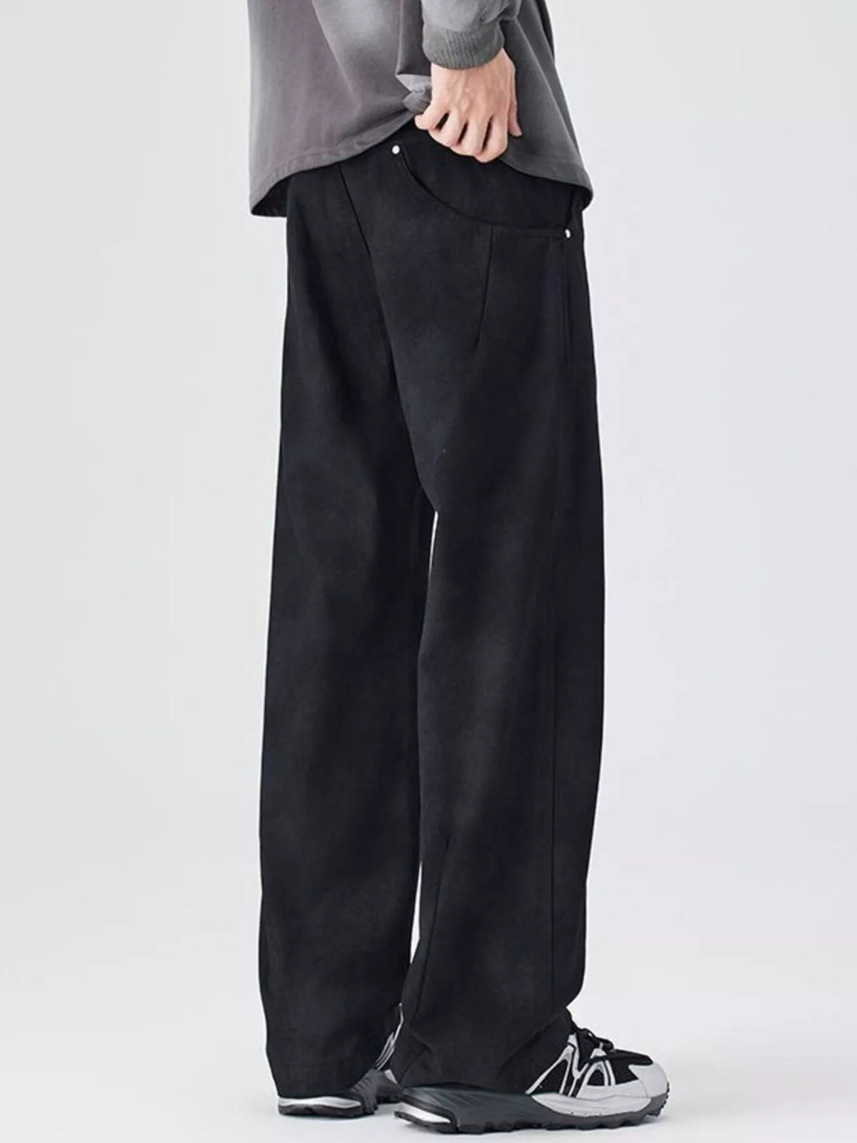 Men's Plus Size Vintage Wash Wide Leg Pants, view 6