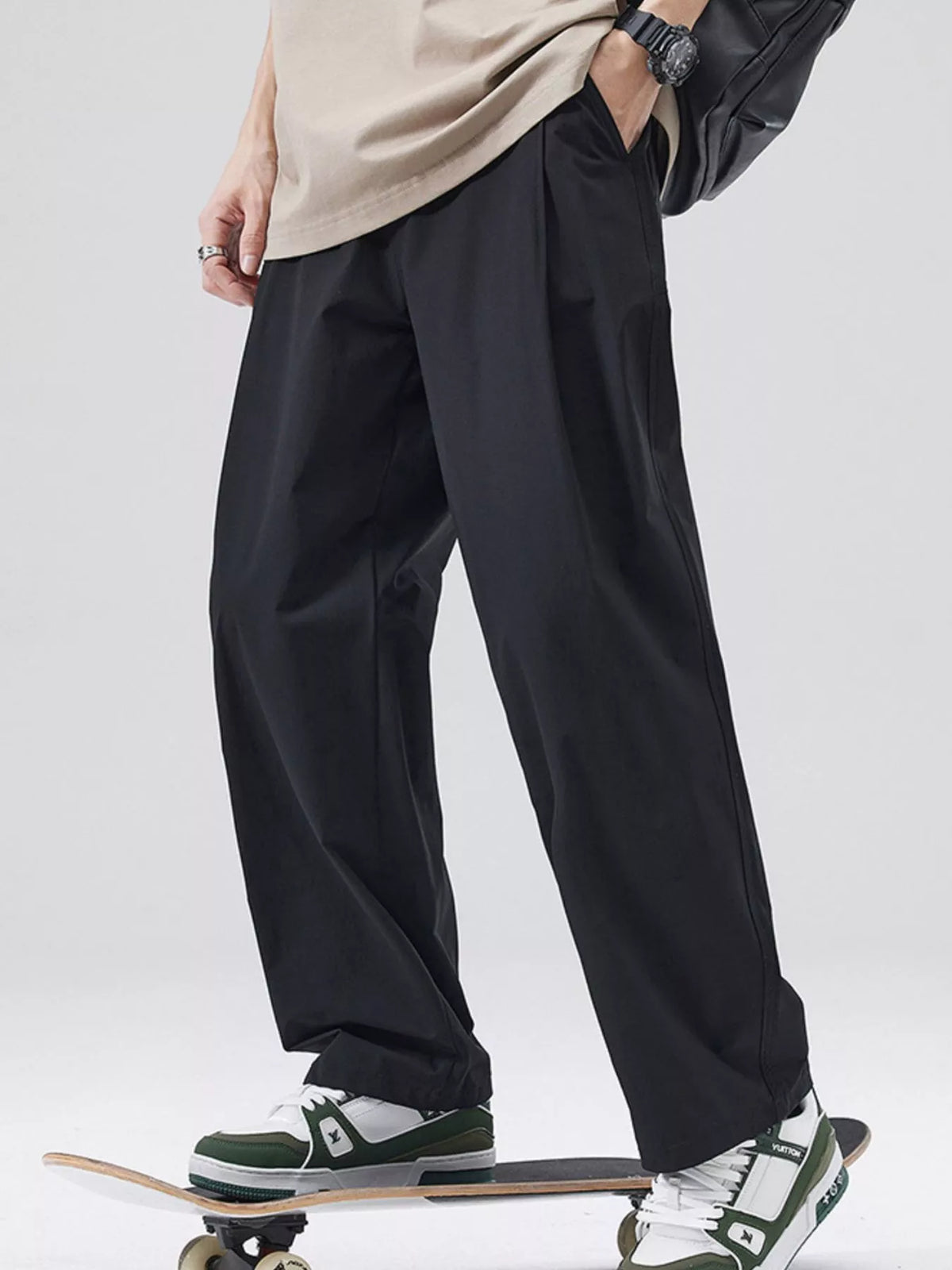 Men's Full Size Basic Style Wide Leg Pants Plus Size, view 5