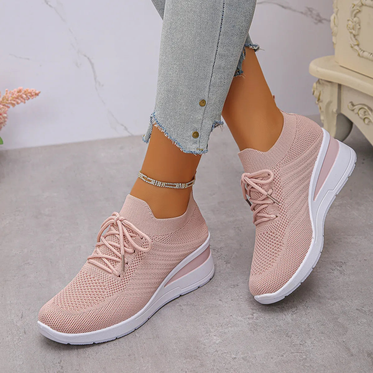 Lace Up Wedge Athletic - Lilixa.store