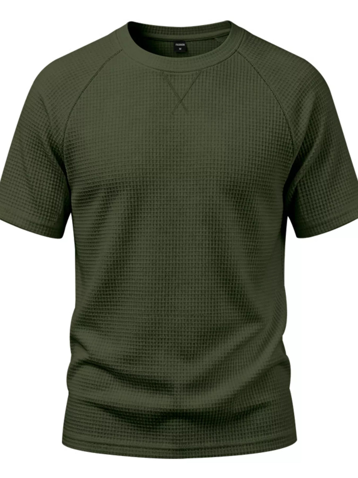 Men's Full Size Waffle Knit Raglan Short Sleeve T-Shirt Plus Size - Lilixa.store