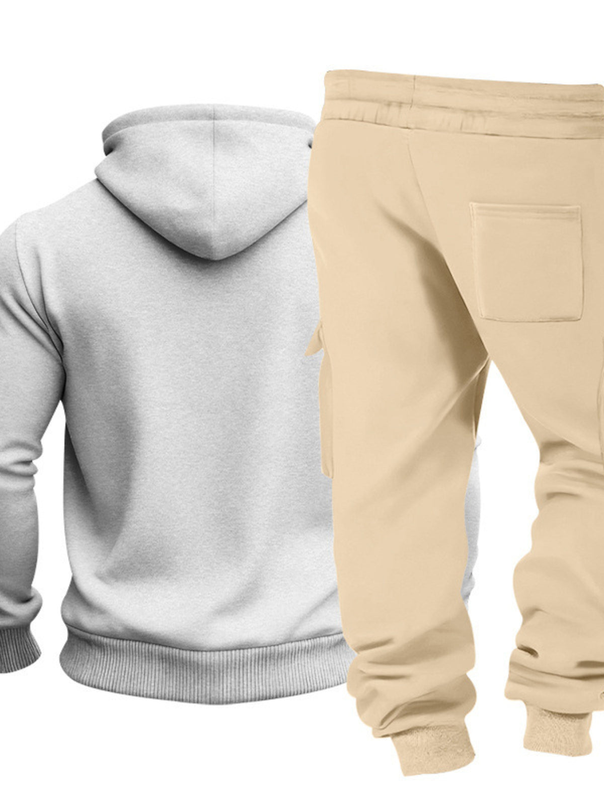 Men's Full Size Kangaroo Pocket Hoodie and Sweatpants Two-Piece Set Plus Size - Lilixa.store