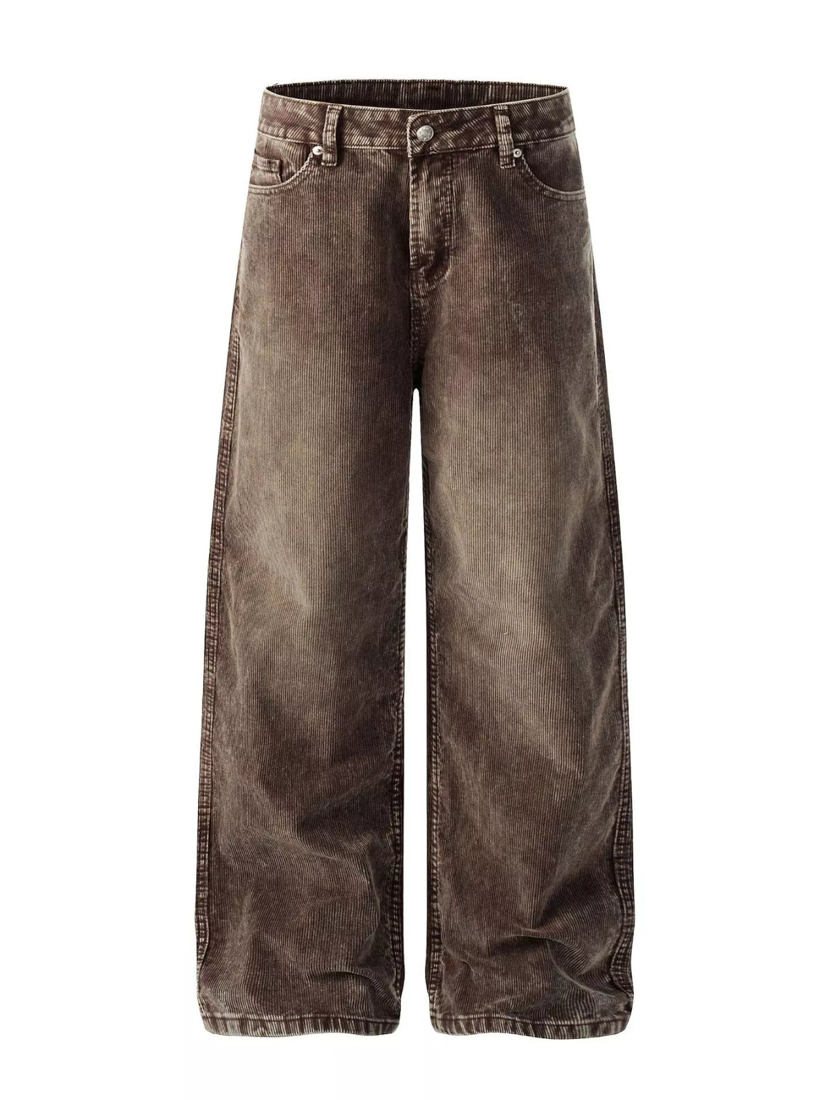 Men's Wide Leg Corduroy Pants in Brown
