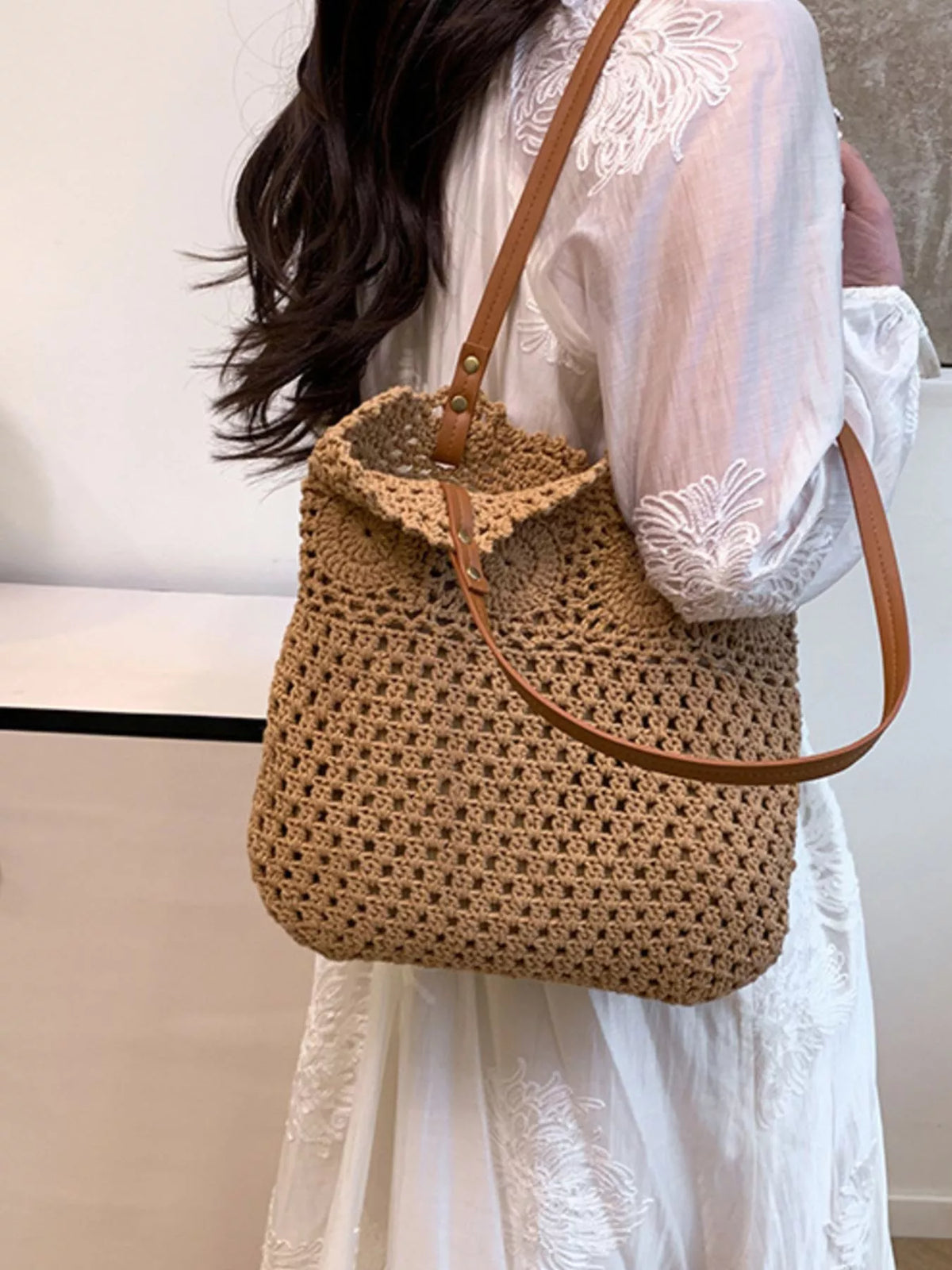 Crochet Knit Shoulder Bag - Lilixa.store