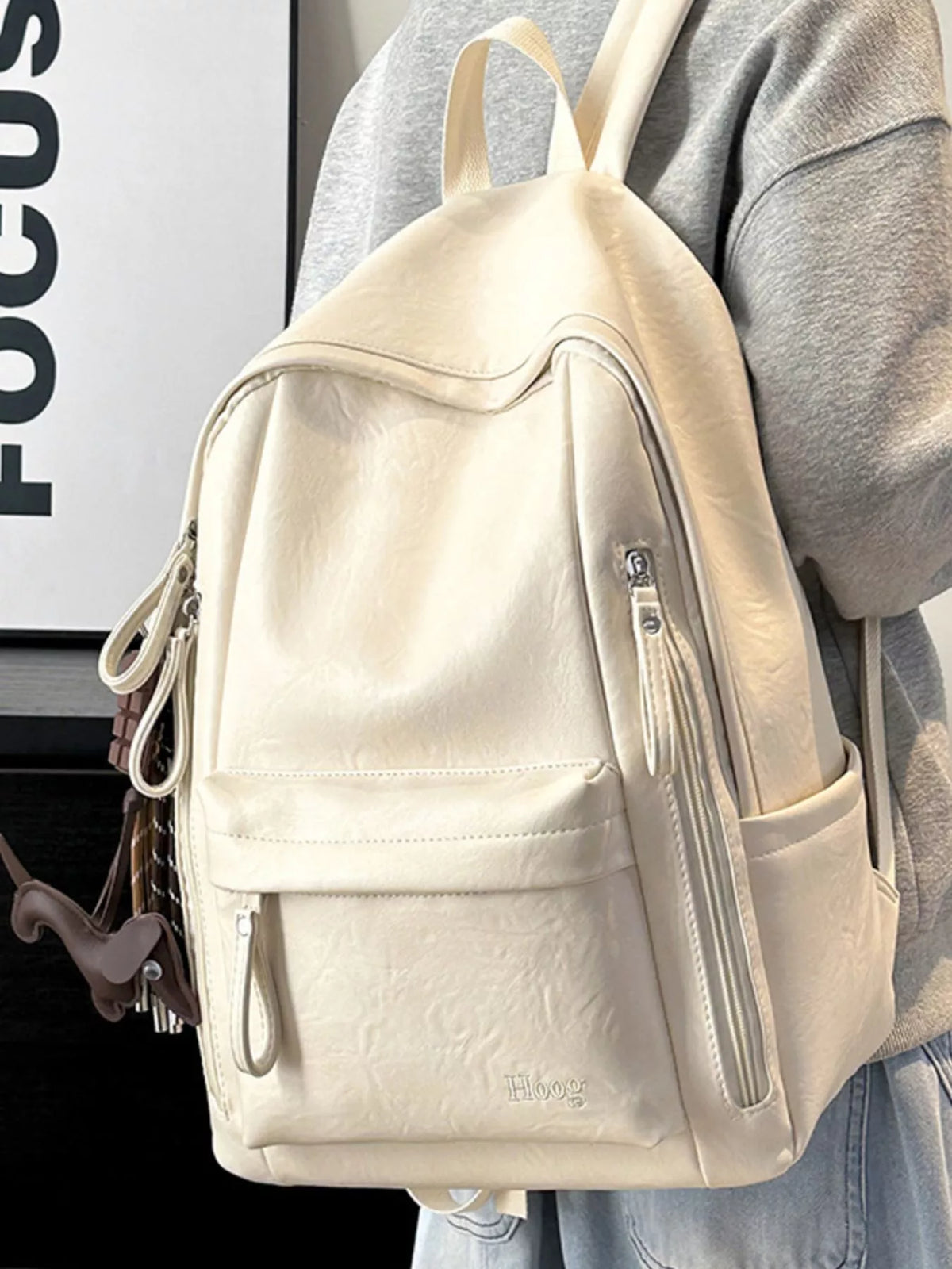 Leather Texture Backpack Bag - Lilixa.store
