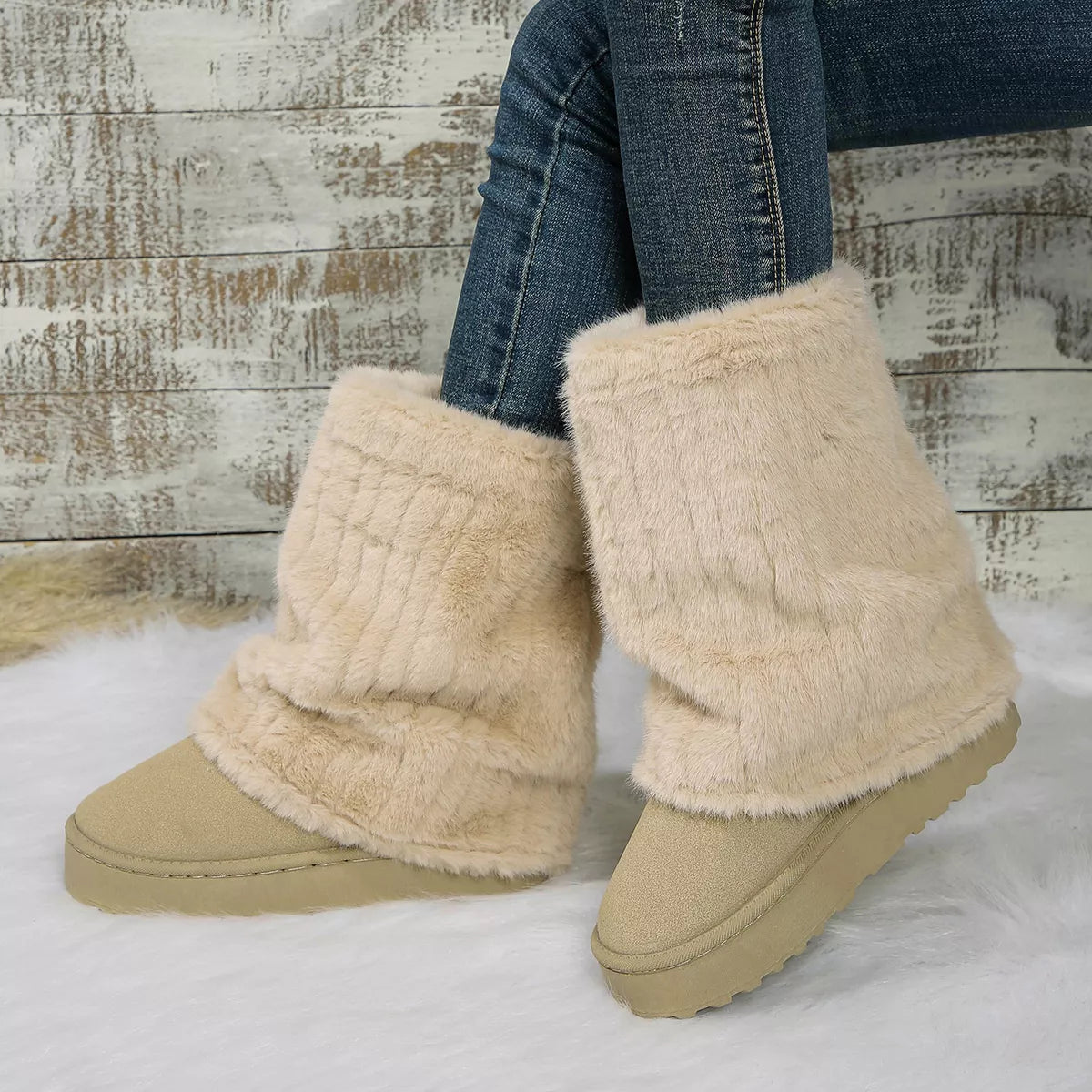 Round Toe Platform Boots