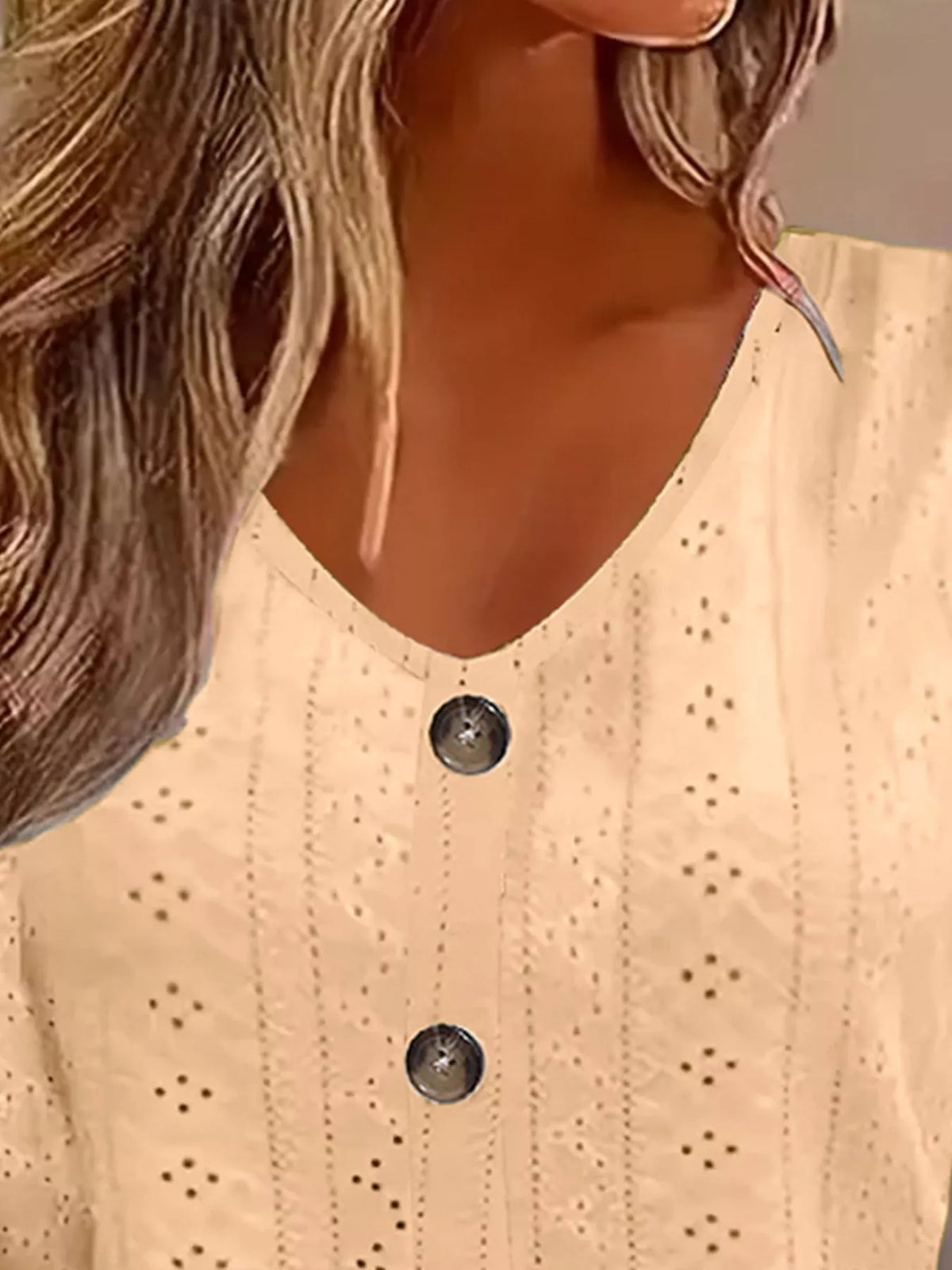 Eyelet Tie-Sleeve Detail Top, view 7