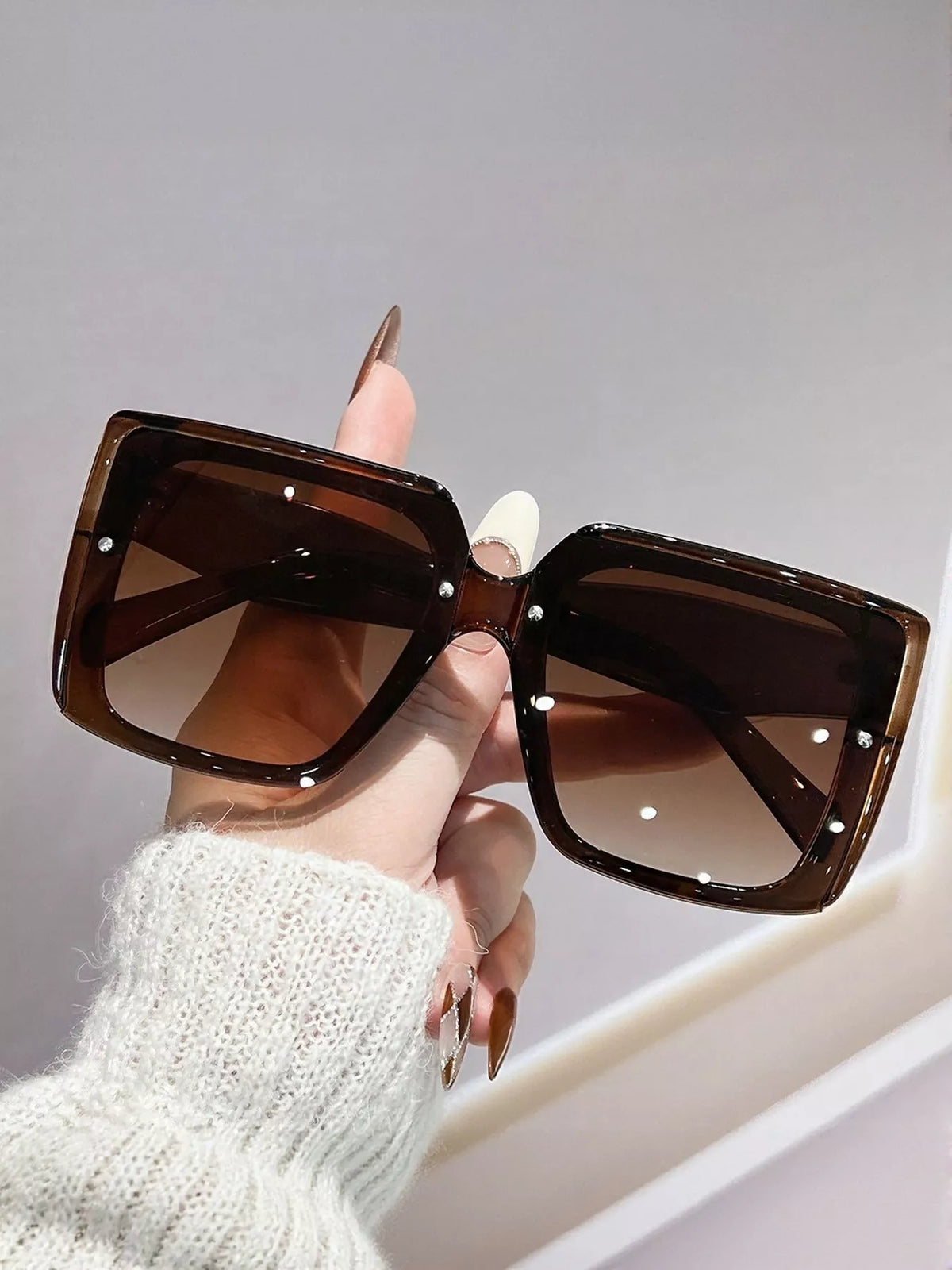 Oversized Gradient Square Sunglasses - Lilixa.store