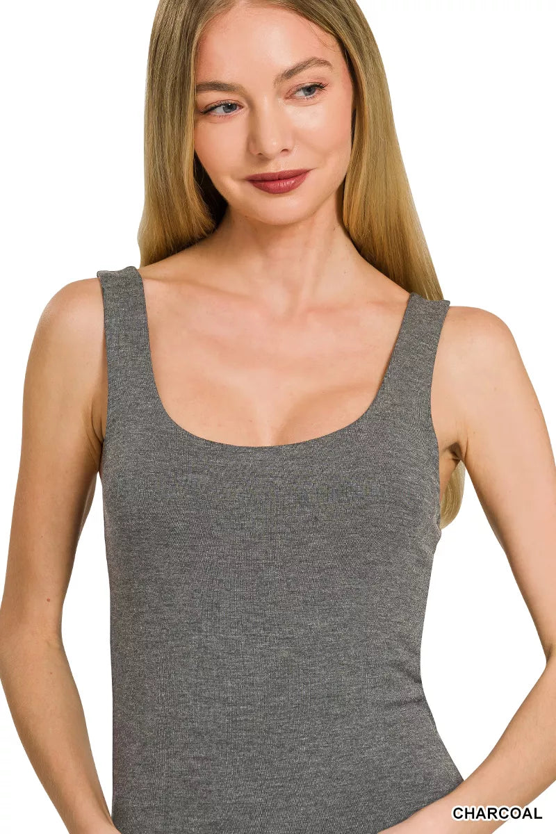 Zenana Double Layered Double Scoop Tank Top - Lilixa.store