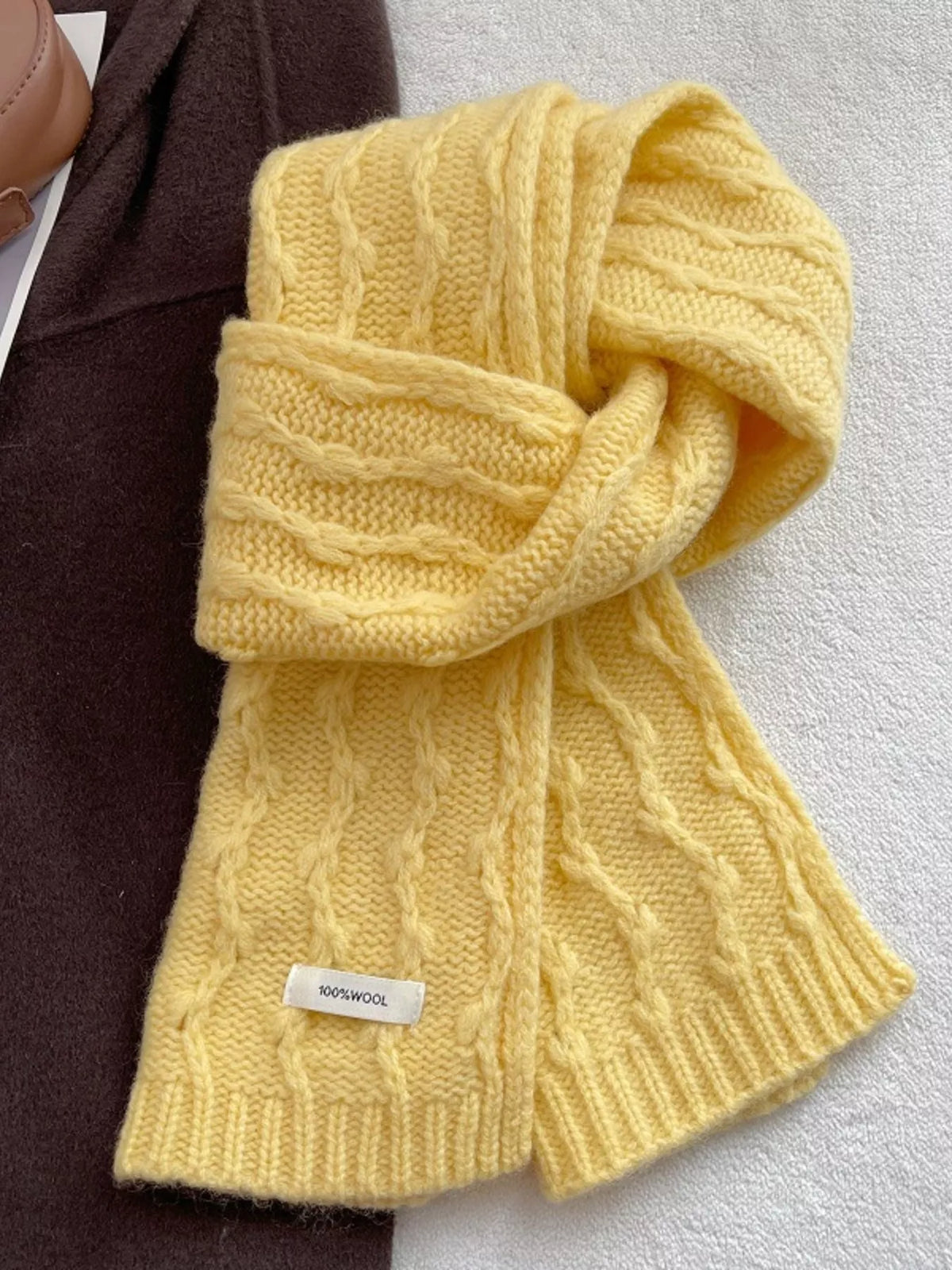 Wool Cozy Cable Knit Scarf - Lilixa.store