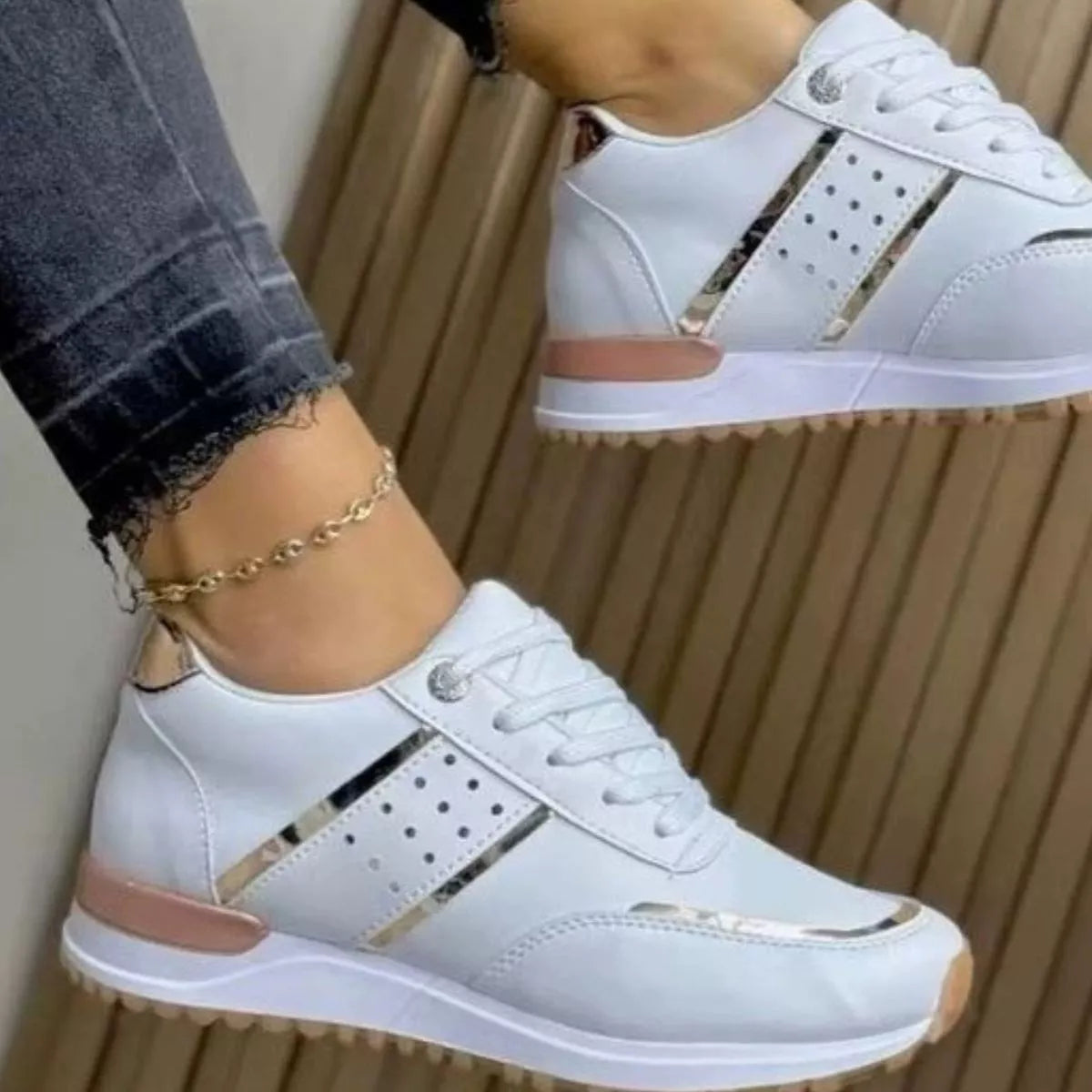 Round Toe Lace Up Athletic - Lilixa.store