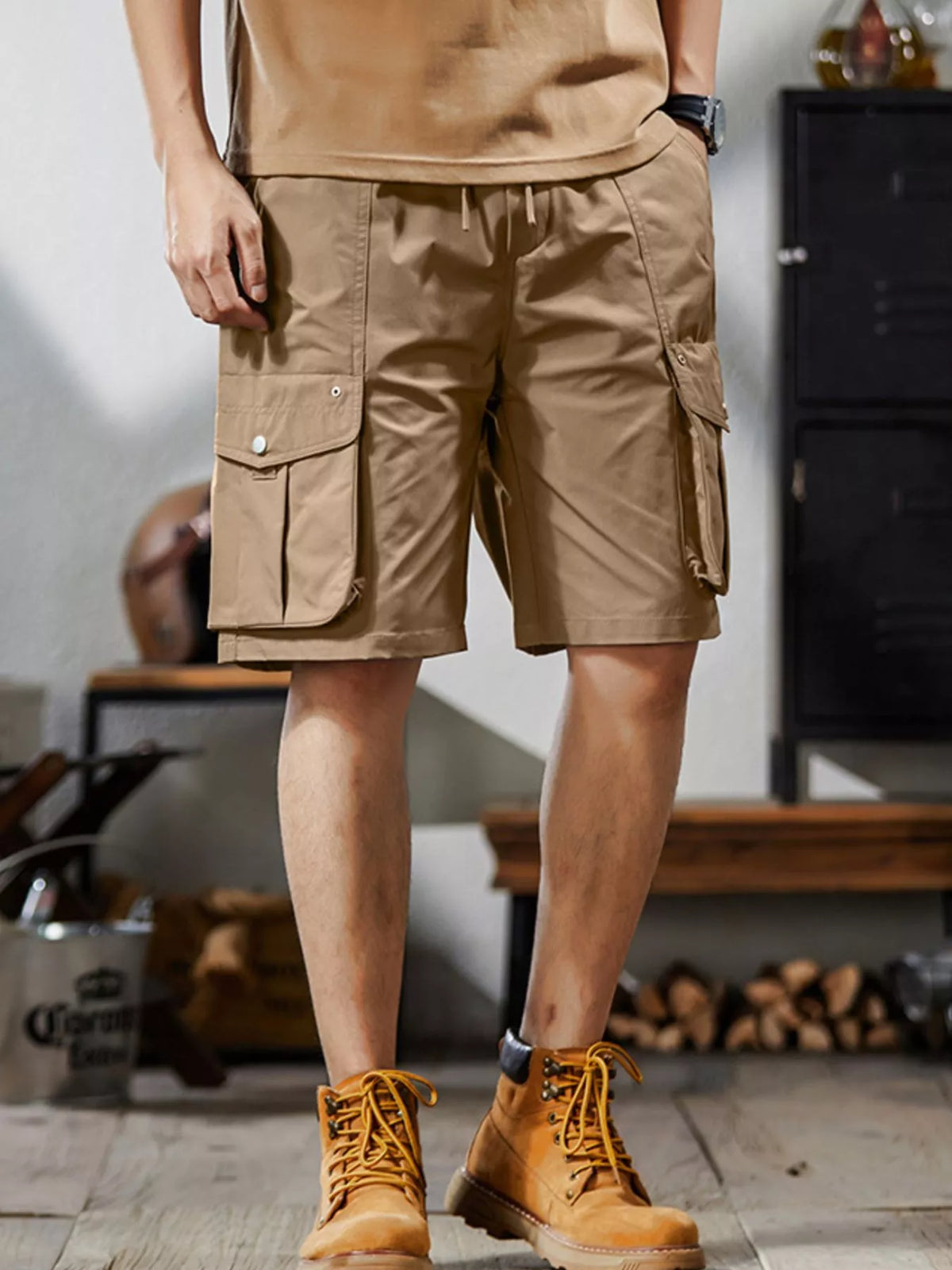 Men's Plus Size Loose Fit Cargo Shorts, view 7